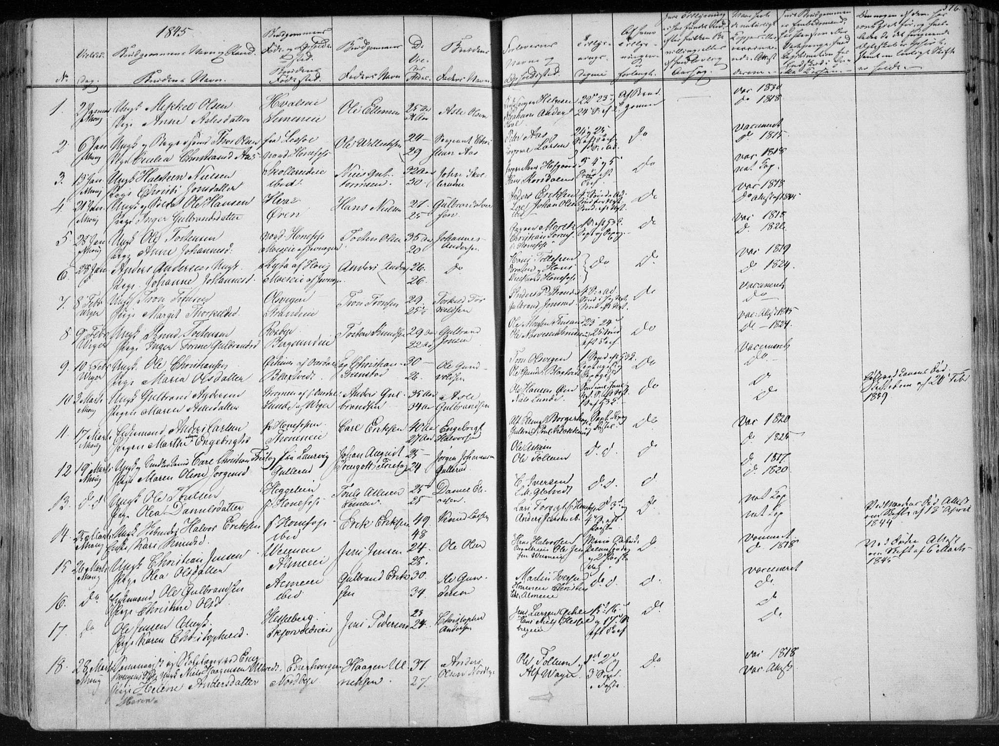 Norderhov kirkebøker, SAKO/A-237/F/Fa/L0010: Parish register (official) no. 10, 1837-1847, p. 376