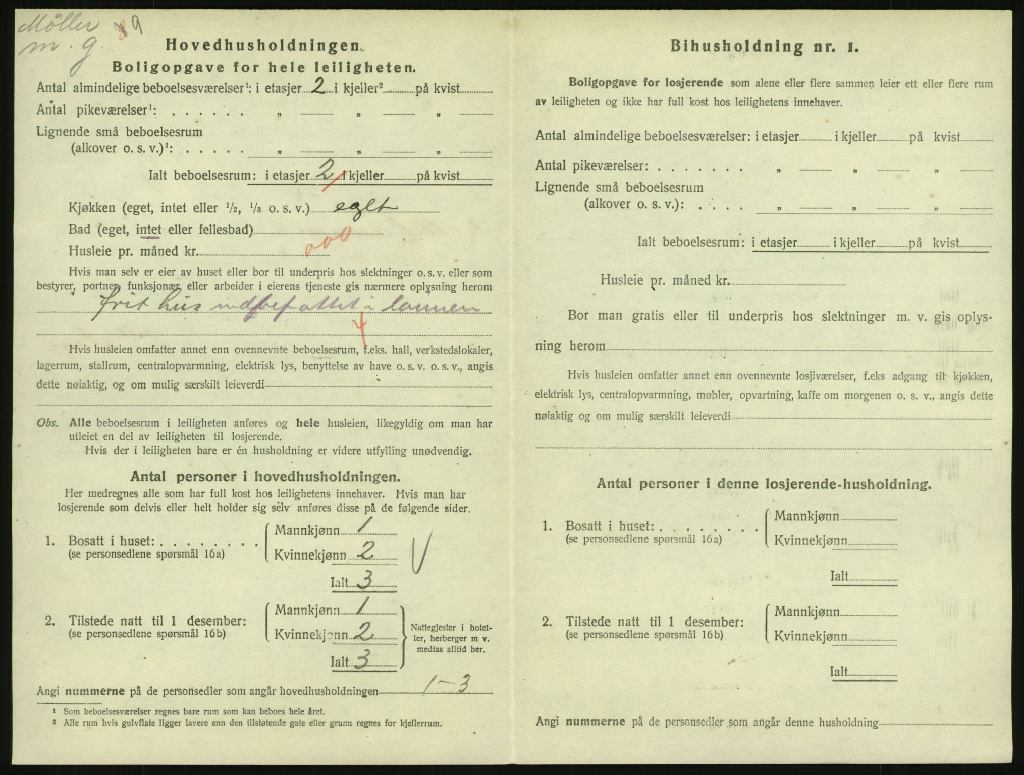 SAH, 1920 census for Lillehammer, 1920, p. 2549