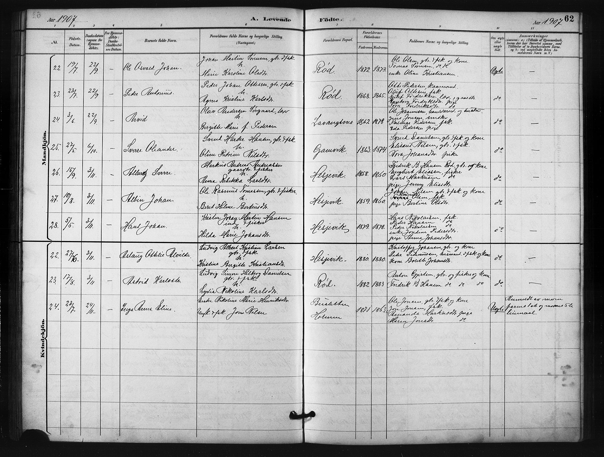 Salangen sokneprestembete, SATØ/S-1324/H/Ha/L0001klokker: Parish register (copy) no. 1, 1893-1910, p. 62