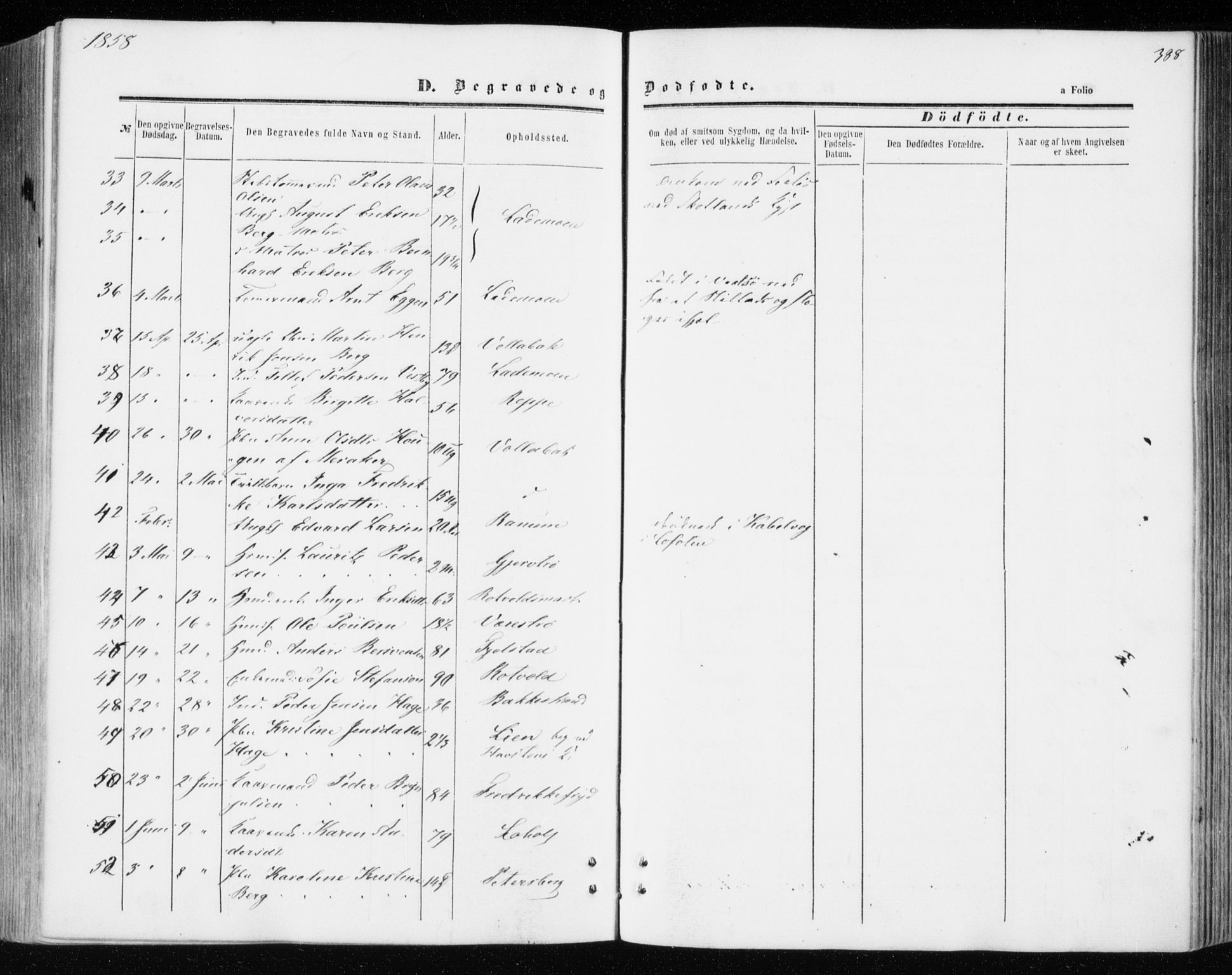 Ministerialprotokoller, klokkerbøker og fødselsregistre - Sør-Trøndelag, AV/SAT-A-1456/606/L0292: Parish register (official) no. 606A07, 1856-1865, p. 388