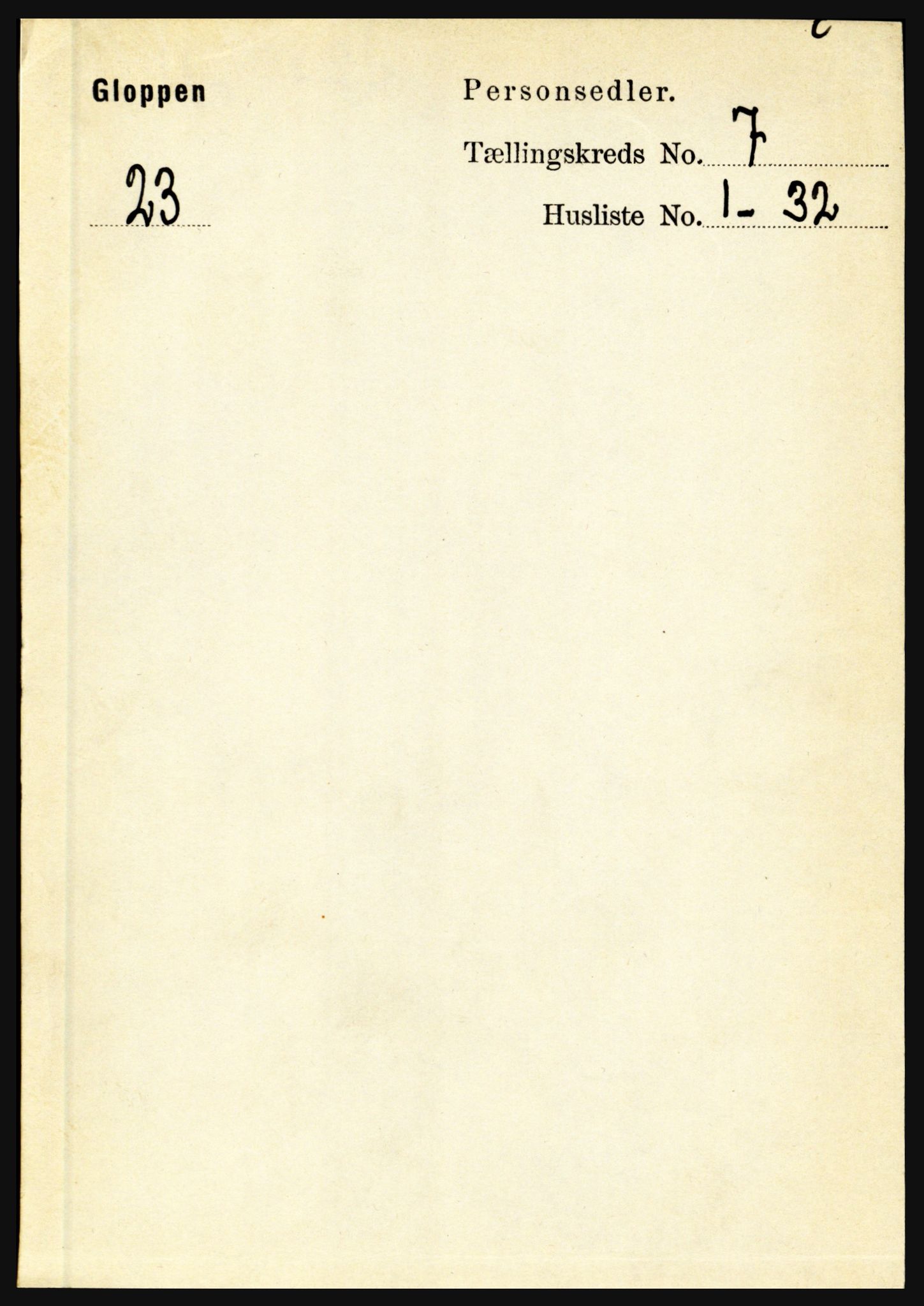 RA, 1891 census for 1445 Gloppen, 1891, p. 2657