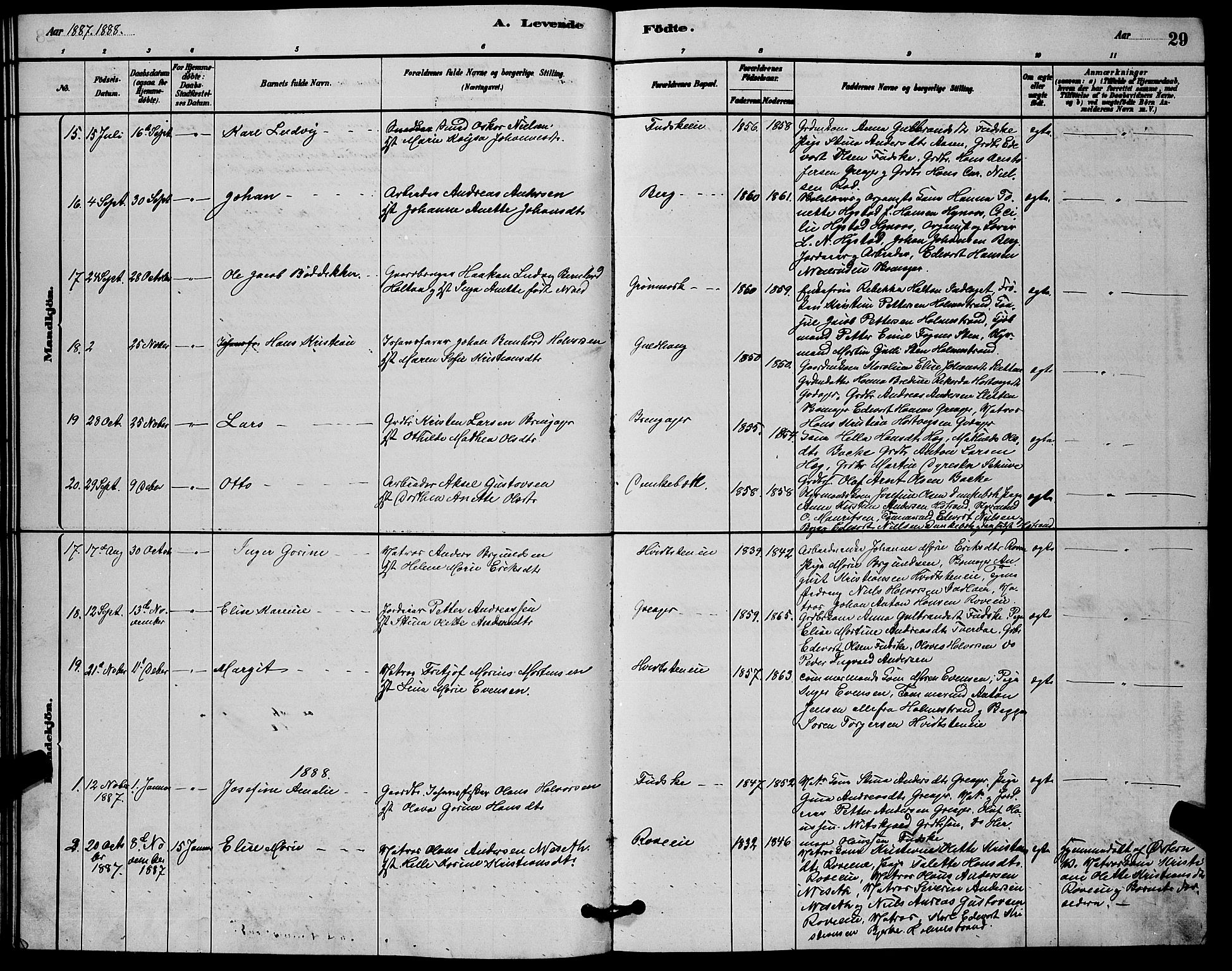 Botne kirkebøker, SAKO/A-340/G/Ga/L0003: Parish register (copy) no. I 3, 1878-1898, p. 29