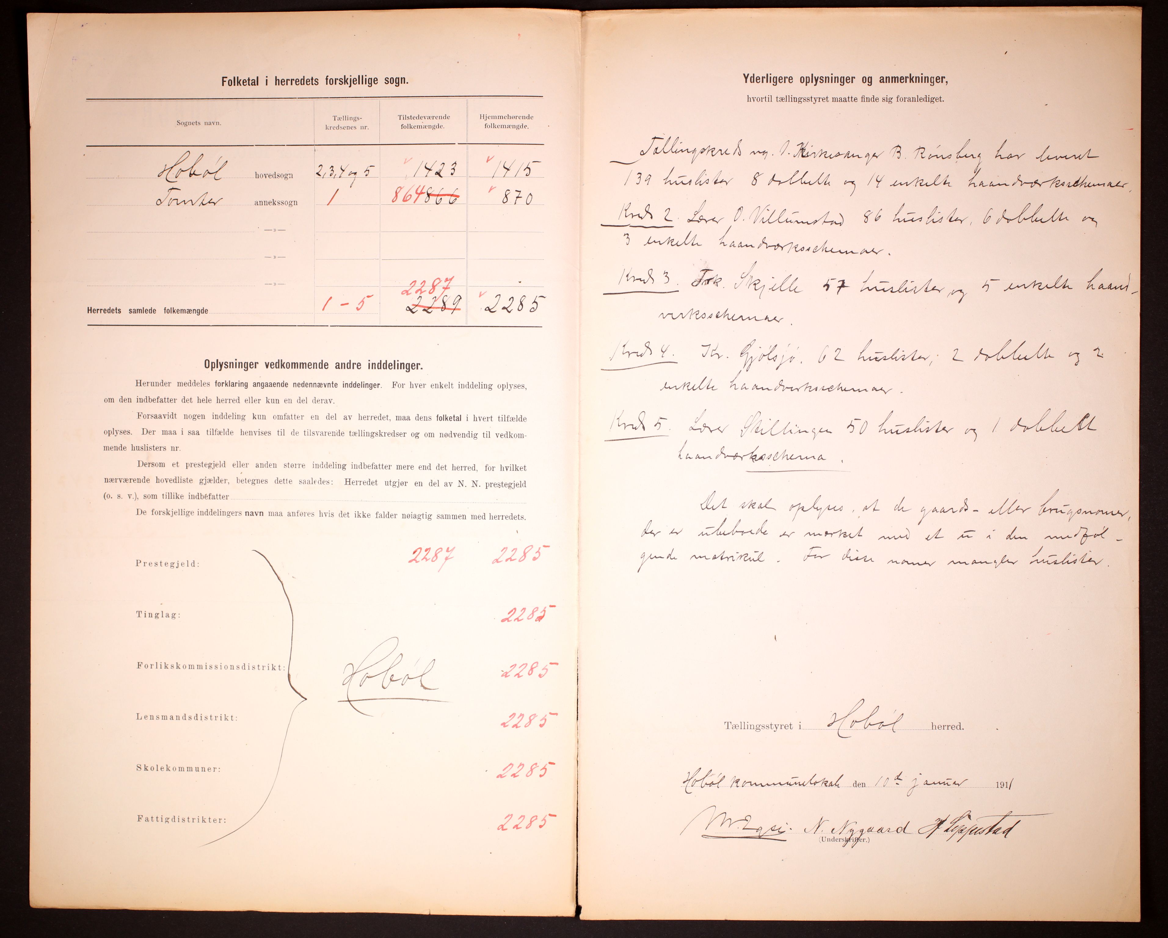 RA, 1910 census for Hobøl, 1910, p. 3