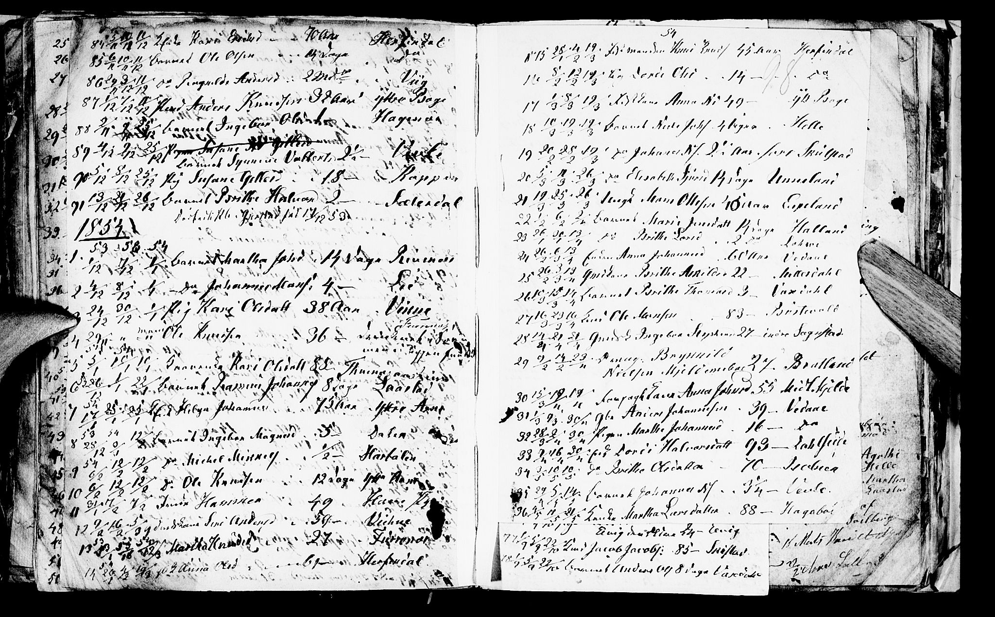 Haus sokneprestembete, SAB/A-75601/H/Hab: Parish register (copy) no. A 1, 1830-1855, p. 98