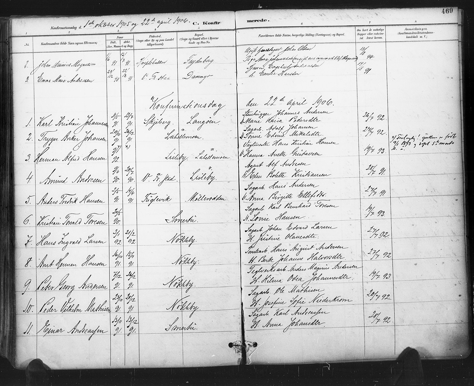 Glemmen prestekontor Kirkebøker, SAO/A-10908/F/Fa/L0013: Parish register (official) no. 13, 1892-1907, p. 469