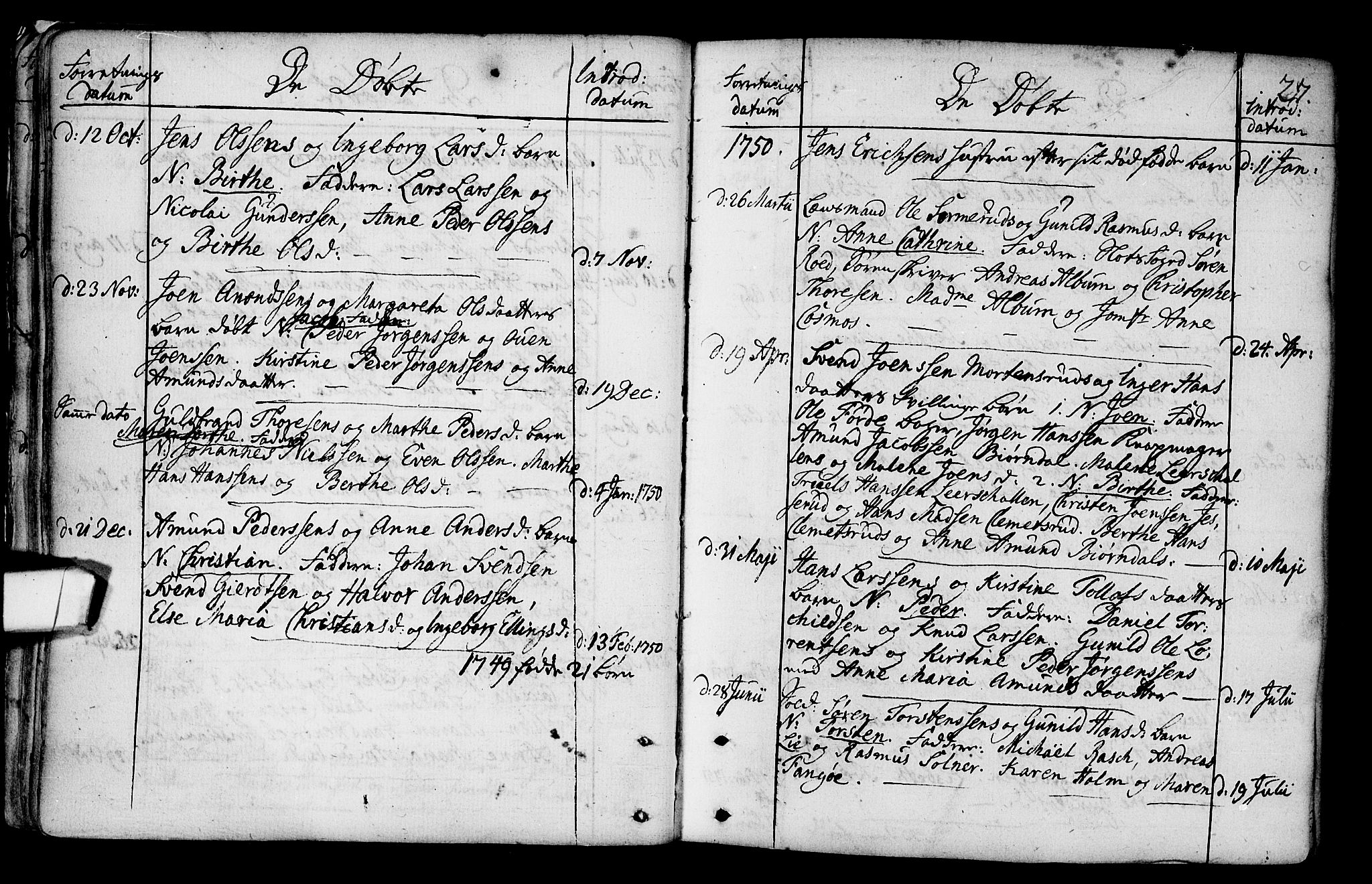 Gamlebyen prestekontor Kirkebøker, SAO/A-10884/F/Fa/L0001: Parish register (official) no. 1, 1734-1818, p. 27