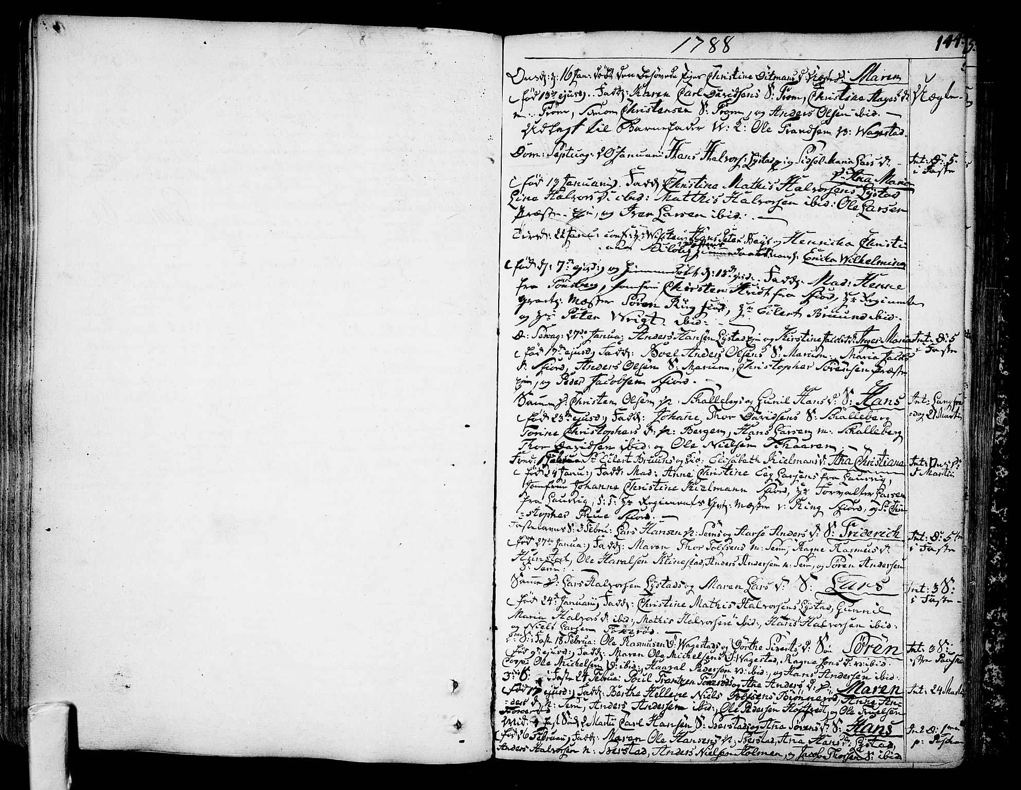 Sandar kirkebøker, SAKO/A-243/F/Fa/L0002: Parish register (official) no. 2, 1733-1788, p. 144