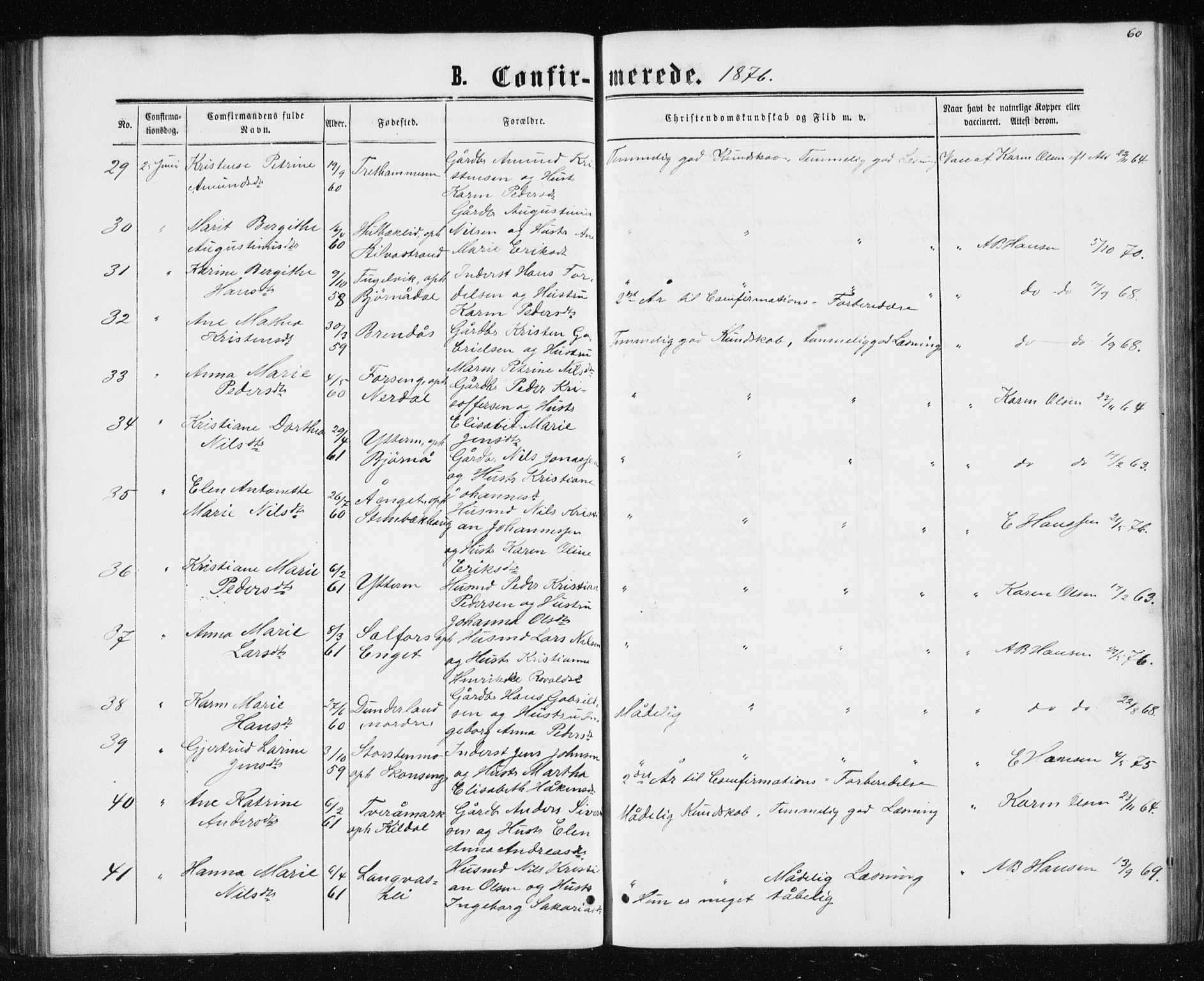 Ministerialprotokoller, klokkerbøker og fødselsregistre - Nordland, AV/SAT-A-1459/827/L0416: Parish register (copy) no. 827C05, 1865-1886, p. 60