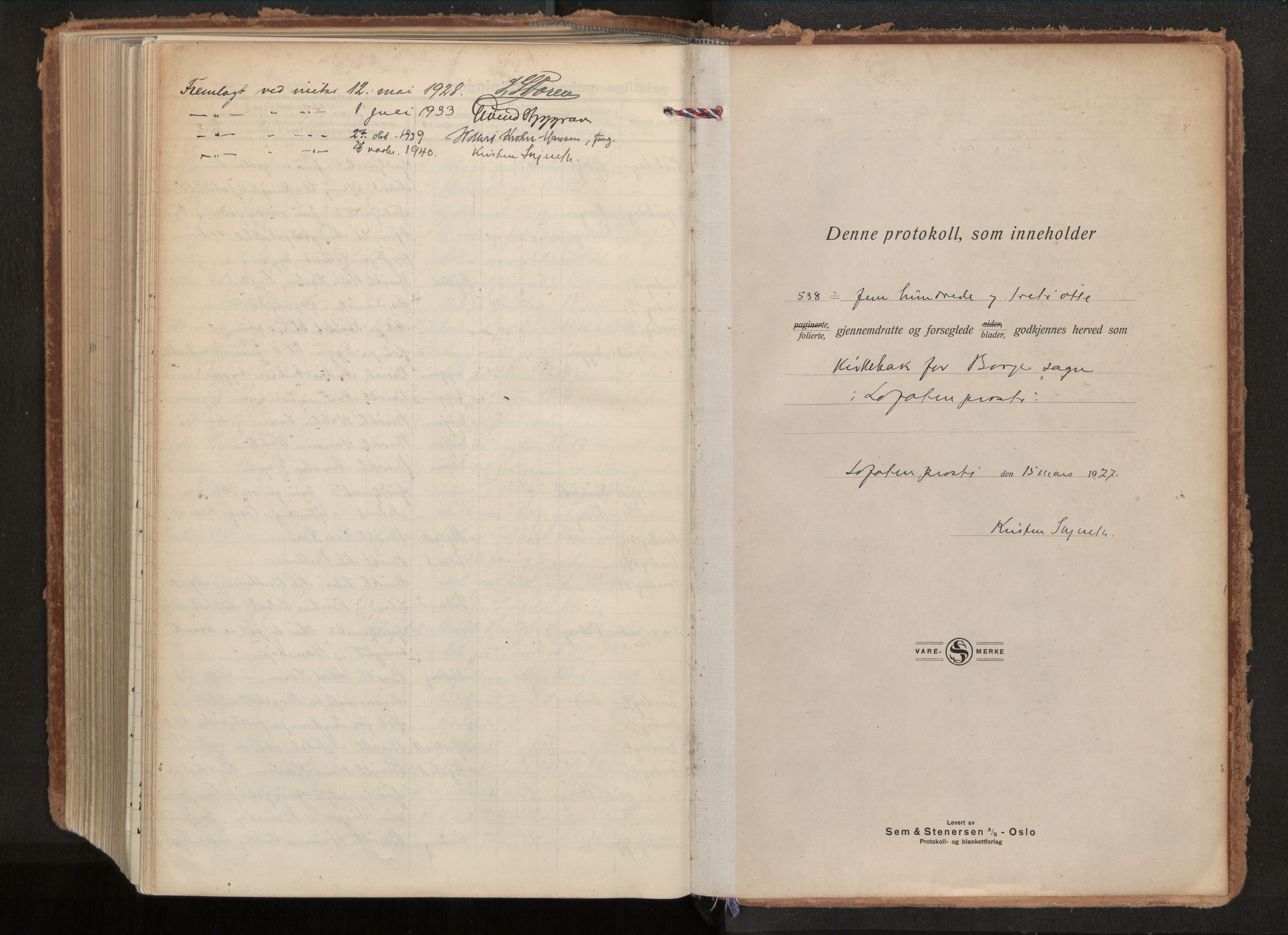 Ministerialprotokoller, klokkerbøker og fødselsregistre - Nordland, SAT/A-1459/880/L1137: Parish register (official) no. 880A11, 1927-1944, p. 540