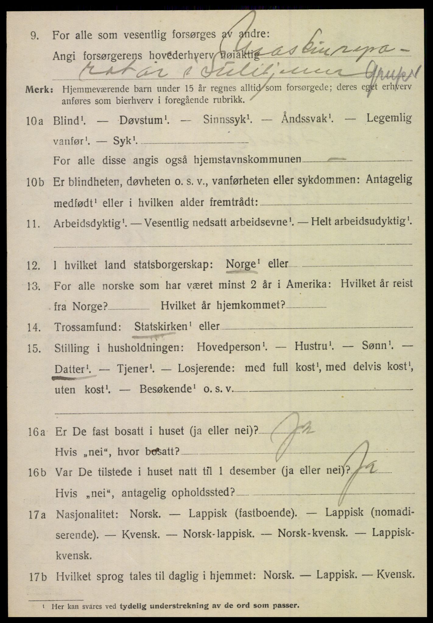 SAT, 1920 census for Fauske, 1920, p. 4159