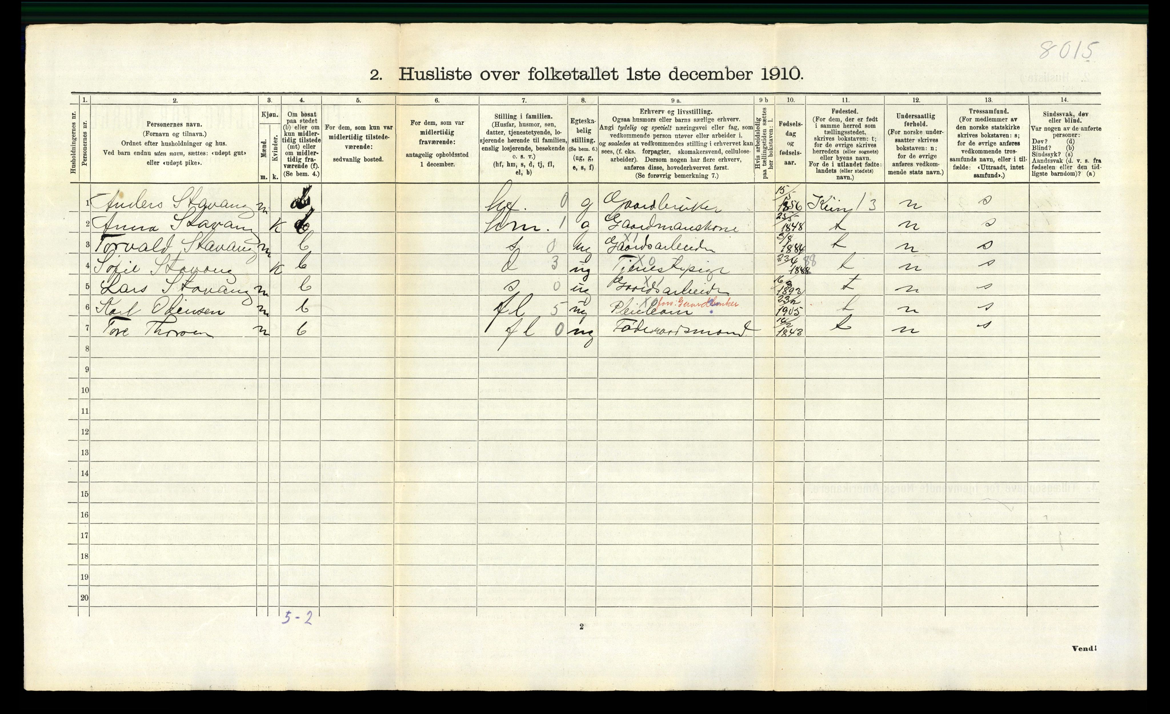 RA, 1910 census for Fosnes, 1910, p. 628