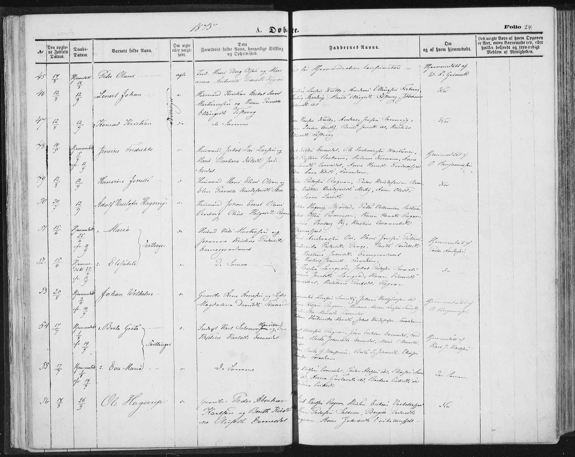 Ministerialprotokoller, klokkerbøker og fødselsregistre - Nordland, AV/SAT-A-1459/847/L0668: Parish register (official) no. 847A08, 1872-1886, p. 24