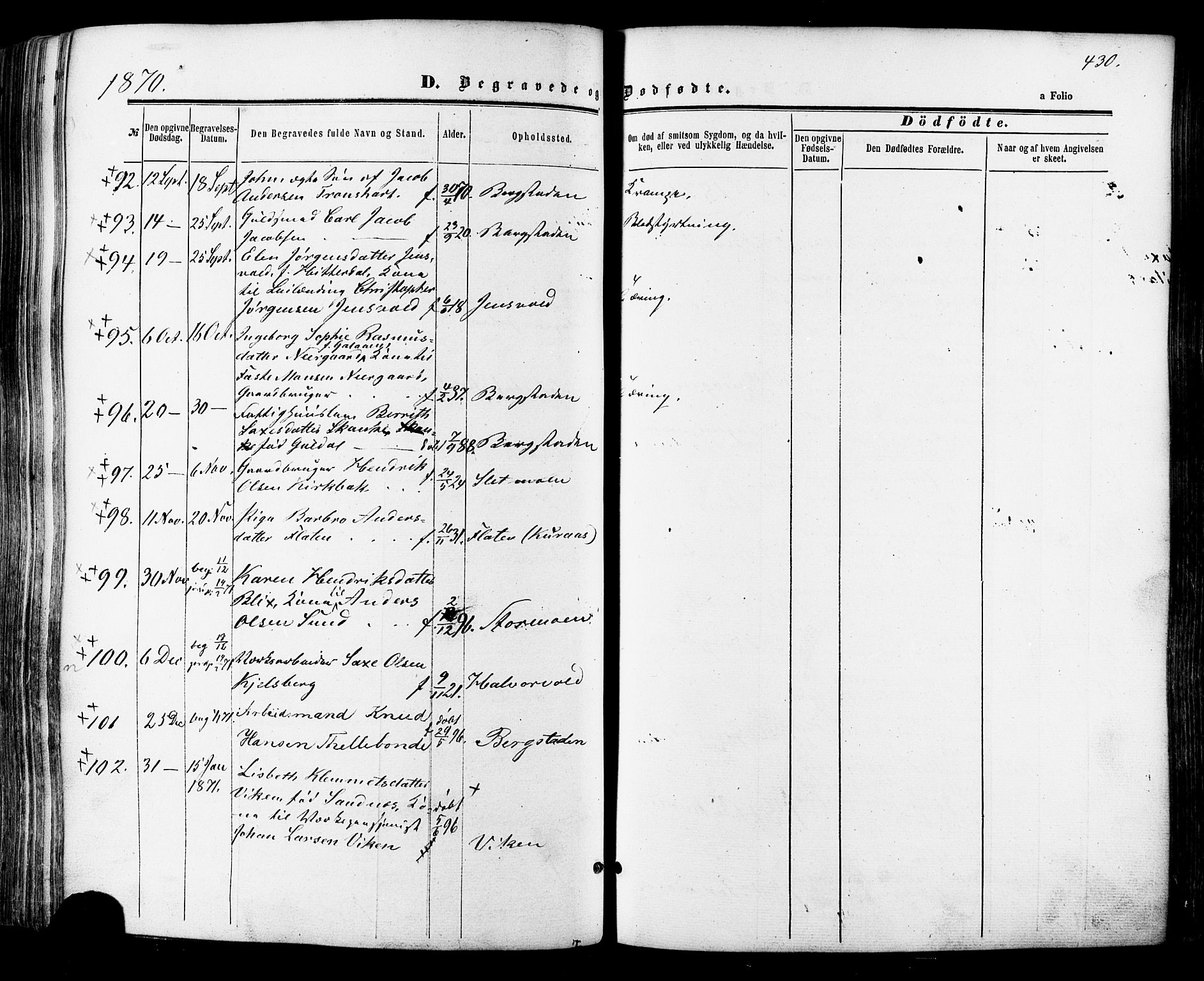 Ministerialprotokoller, klokkerbøker og fødselsregistre - Sør-Trøndelag, SAT/A-1456/681/L0932: Parish register (official) no. 681A10, 1860-1878, p. 430