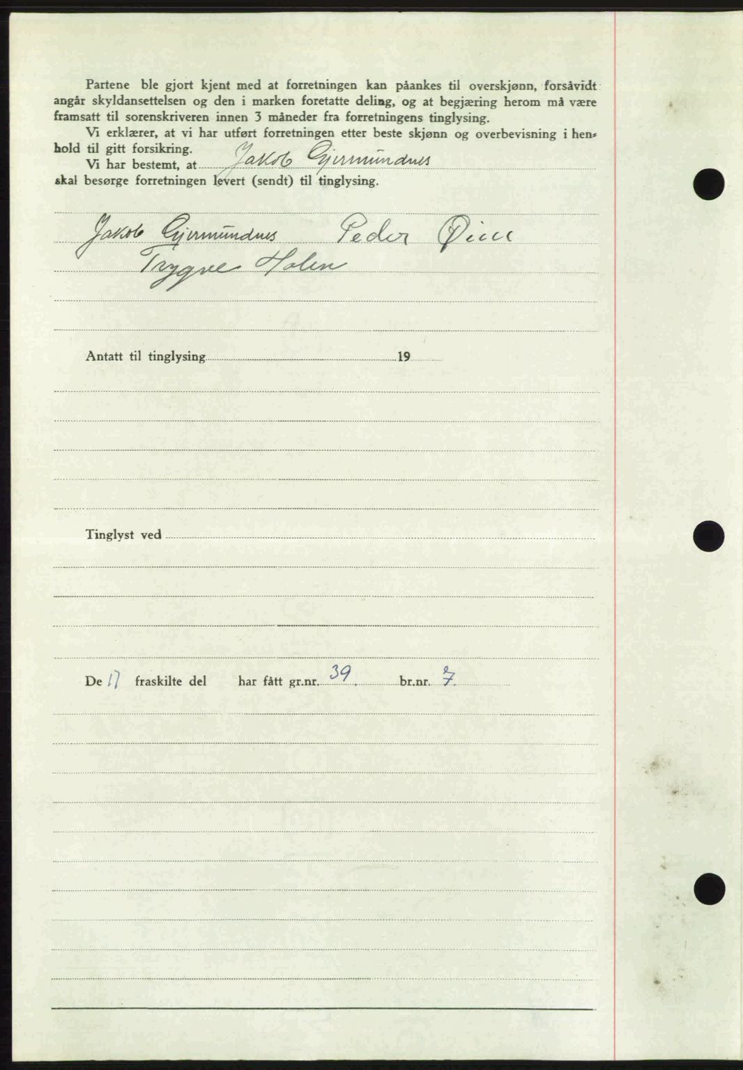 Romsdal sorenskriveri, AV/SAT-A-4149/1/2/2C: Mortgage book no. A29, 1949-1949, Diary no: : 1381/1949