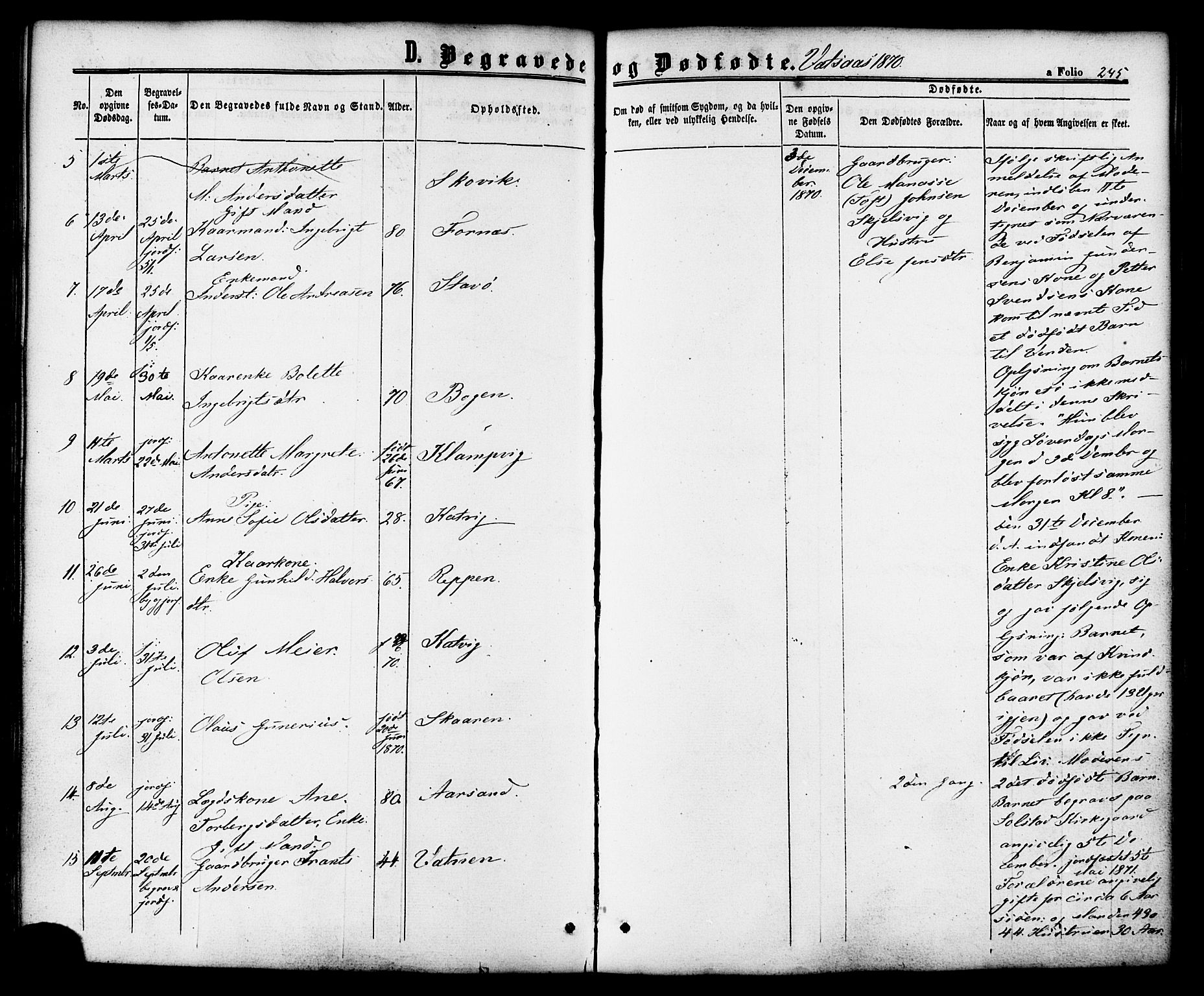 Ministerialprotokoller, klokkerbøker og fødselsregistre - Nordland, AV/SAT-A-1459/810/L0146: Parish register (official) no. 810A08 /1, 1862-1874, p. 245