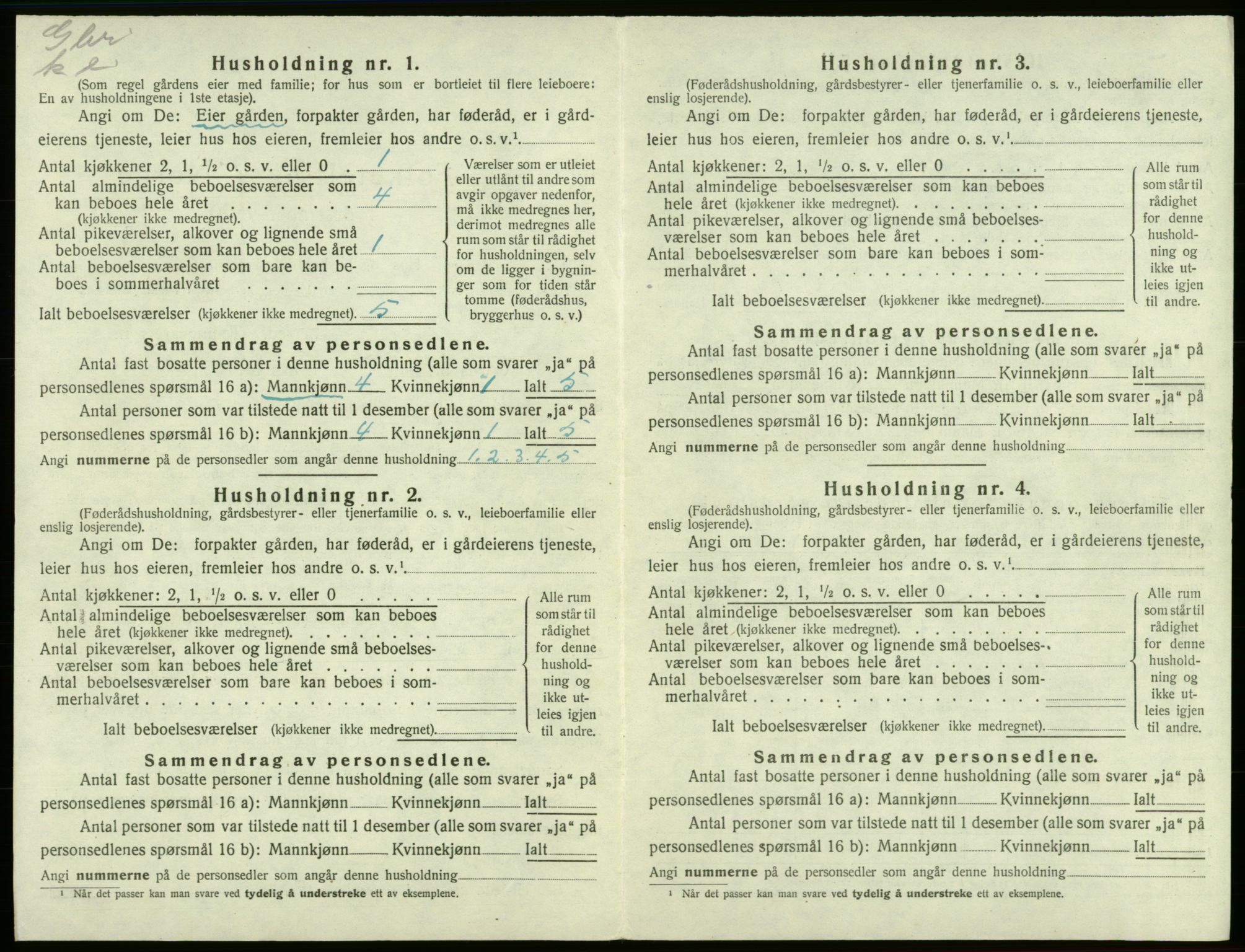 SAB, 1920 census for Valestrand, 1920, p. 331