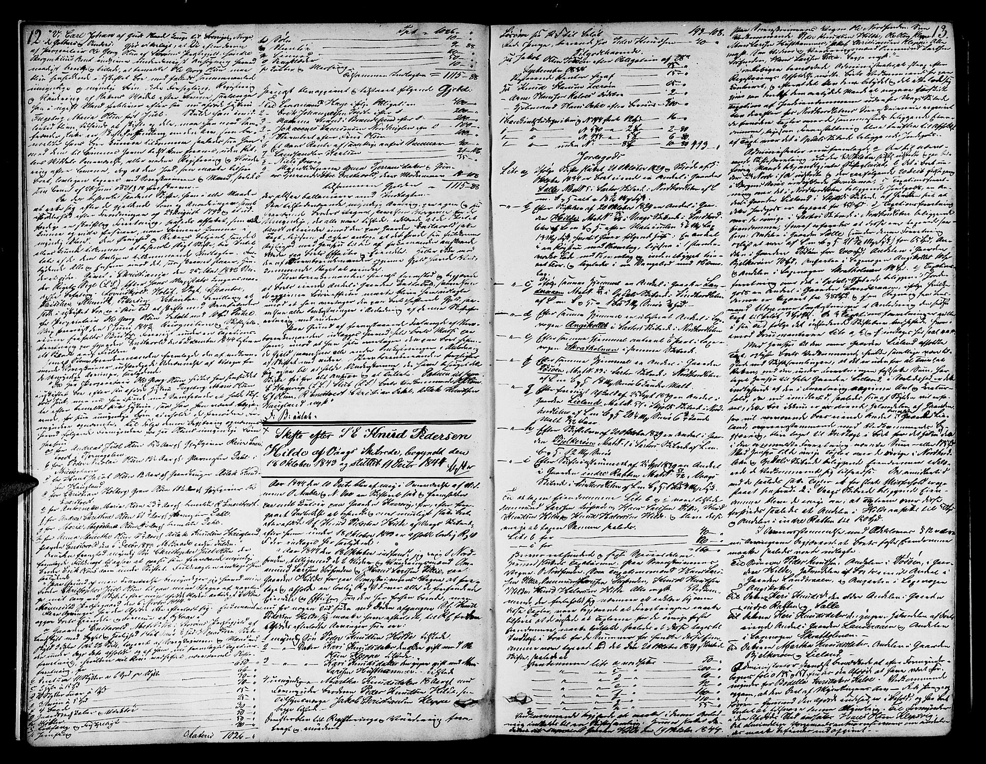 Sunnhordland sorenskrivar, AV/SAB-A-2401/1/H/Ha/Had/L0006: Skifteprotokollar. Føyen, Fjære og Våg. Register i protokoll., 1844-1853, p. 12-13