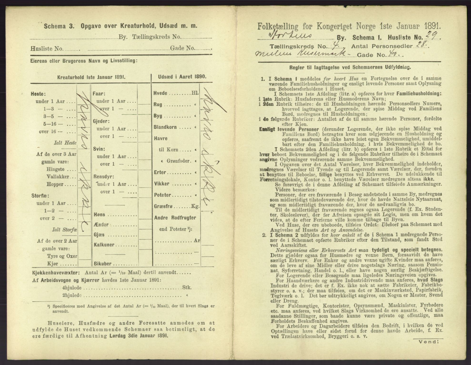 RA, 1891 census for 0703 Horten, 1891, p. 453