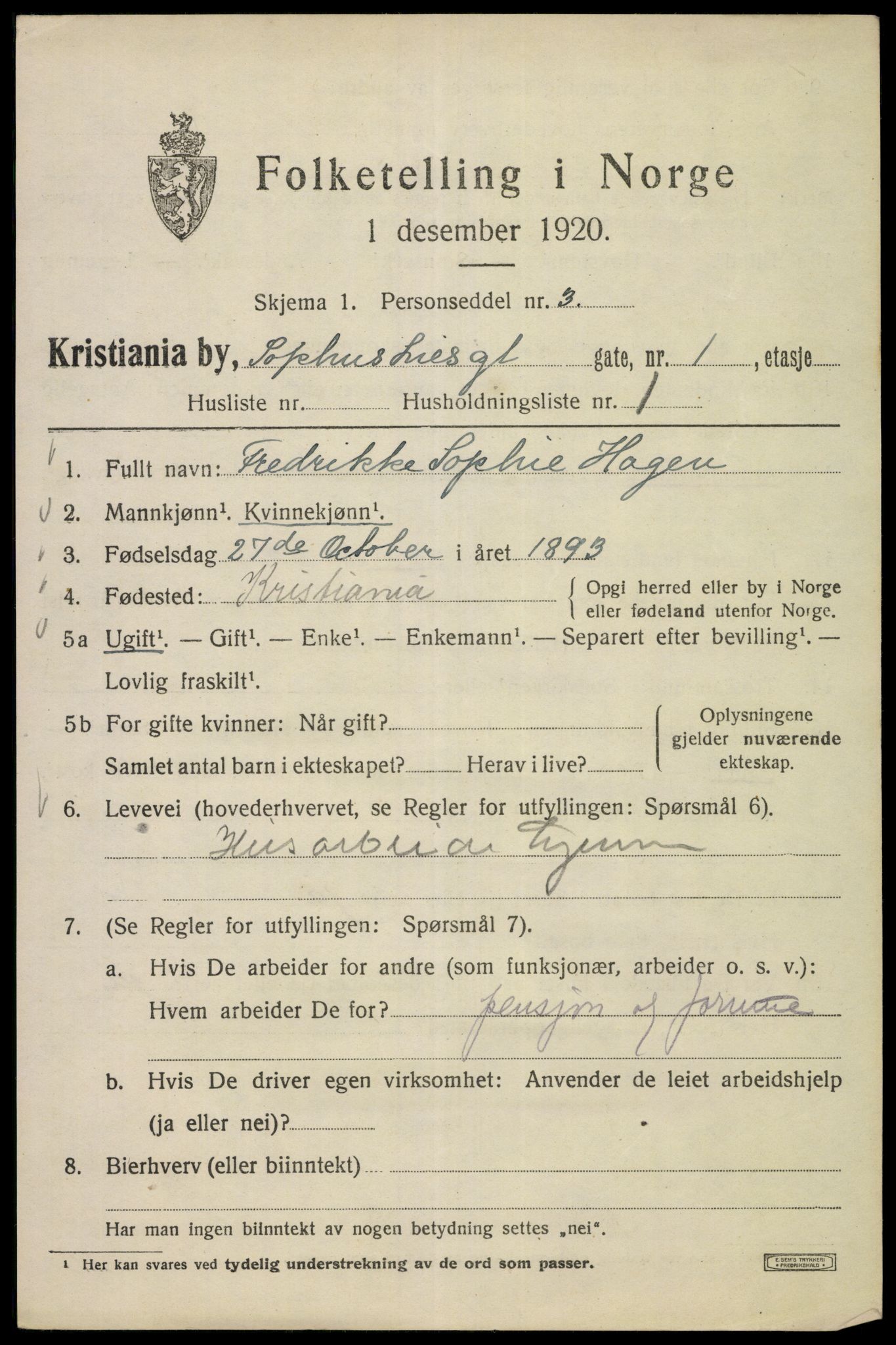 SAO, 1920 census for Kristiania, 1920, p. 528207