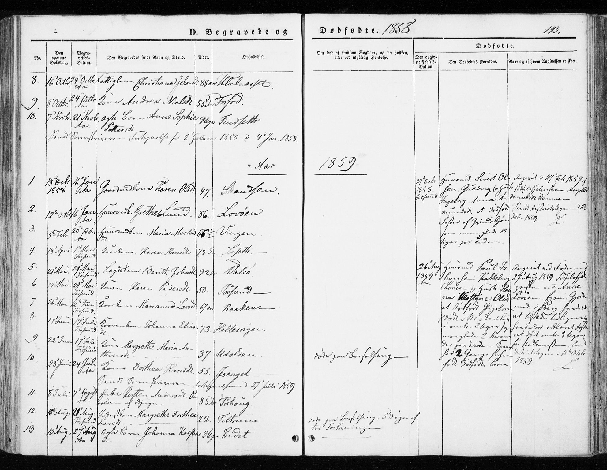 Ministerialprotokoller, klokkerbøker og fødselsregistre - Sør-Trøndelag, SAT/A-1456/655/L0677: Parish register (official) no. 655A06, 1847-1860, p. 193
