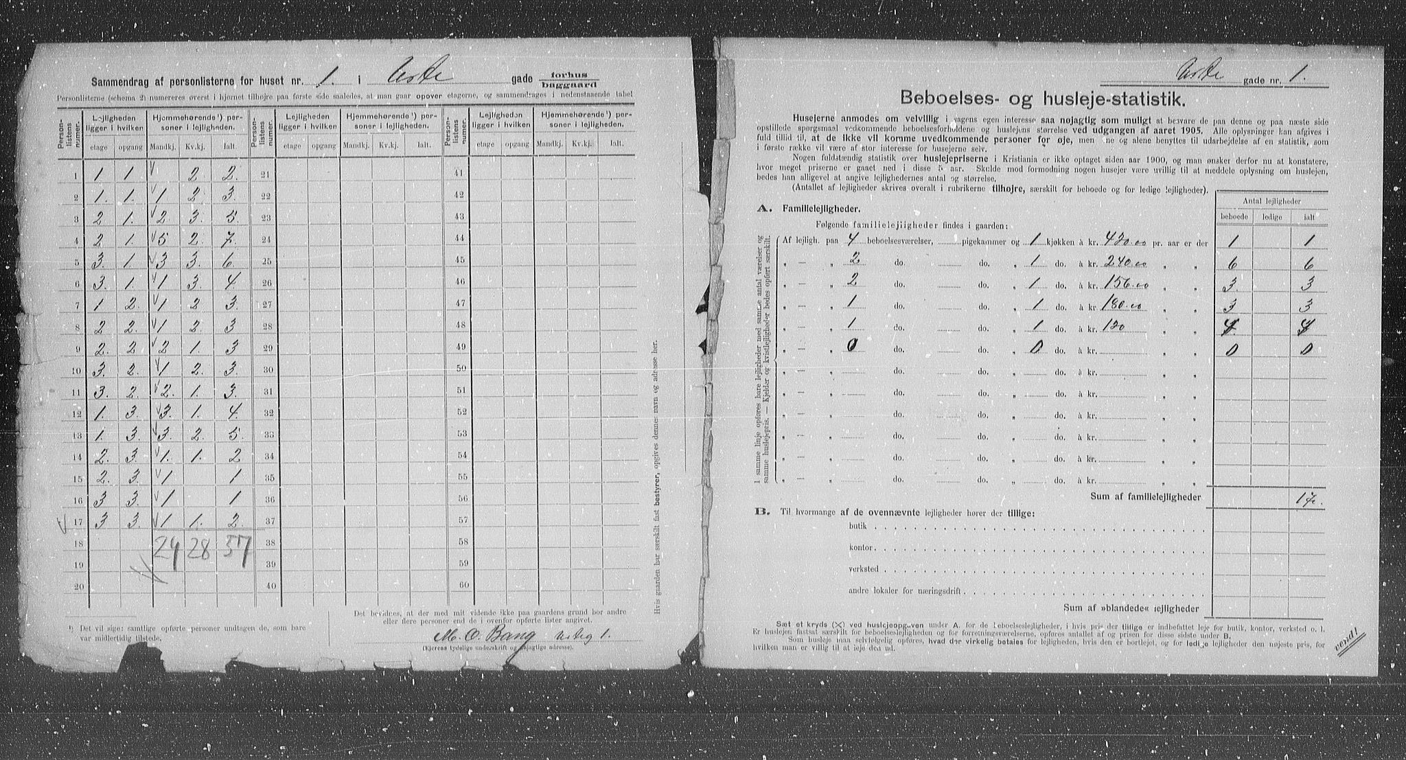 OBA, Municipal Census 1905 for Kristiania, 1905, p. 63390