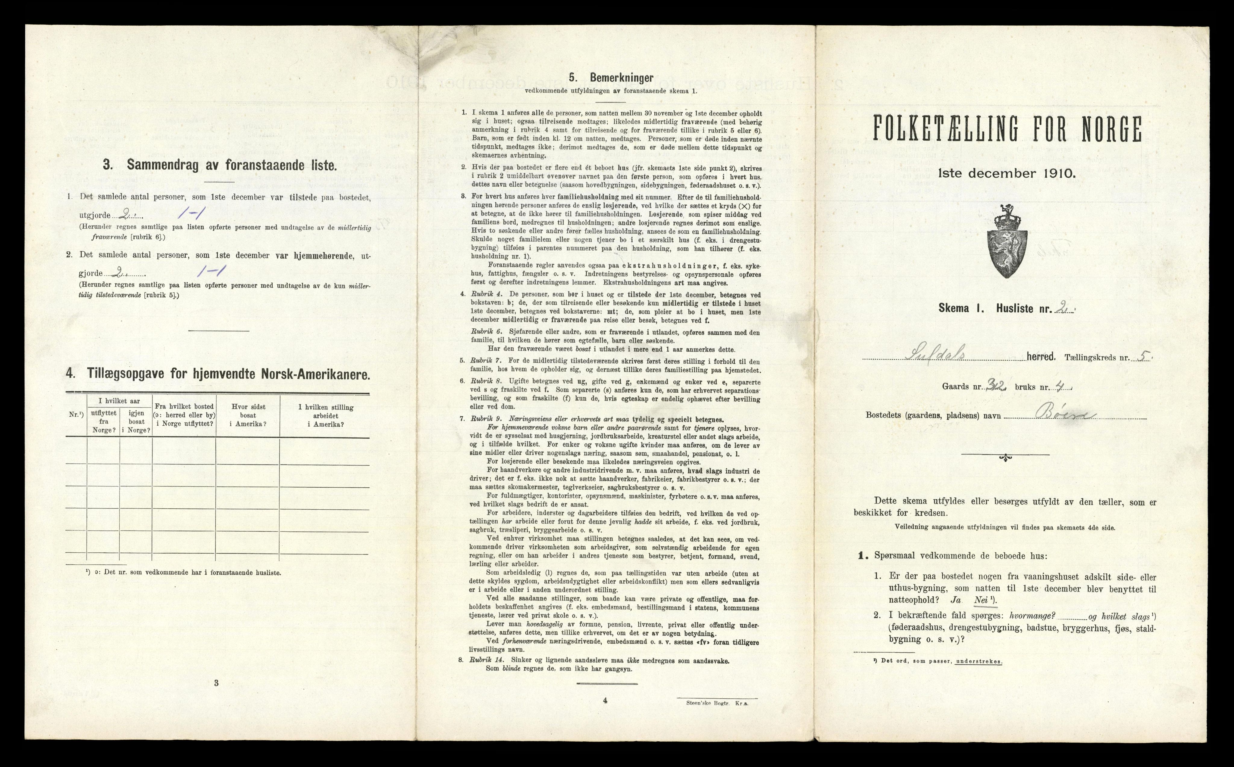 RA, 1910 census for Suldal, 1910, p. 353