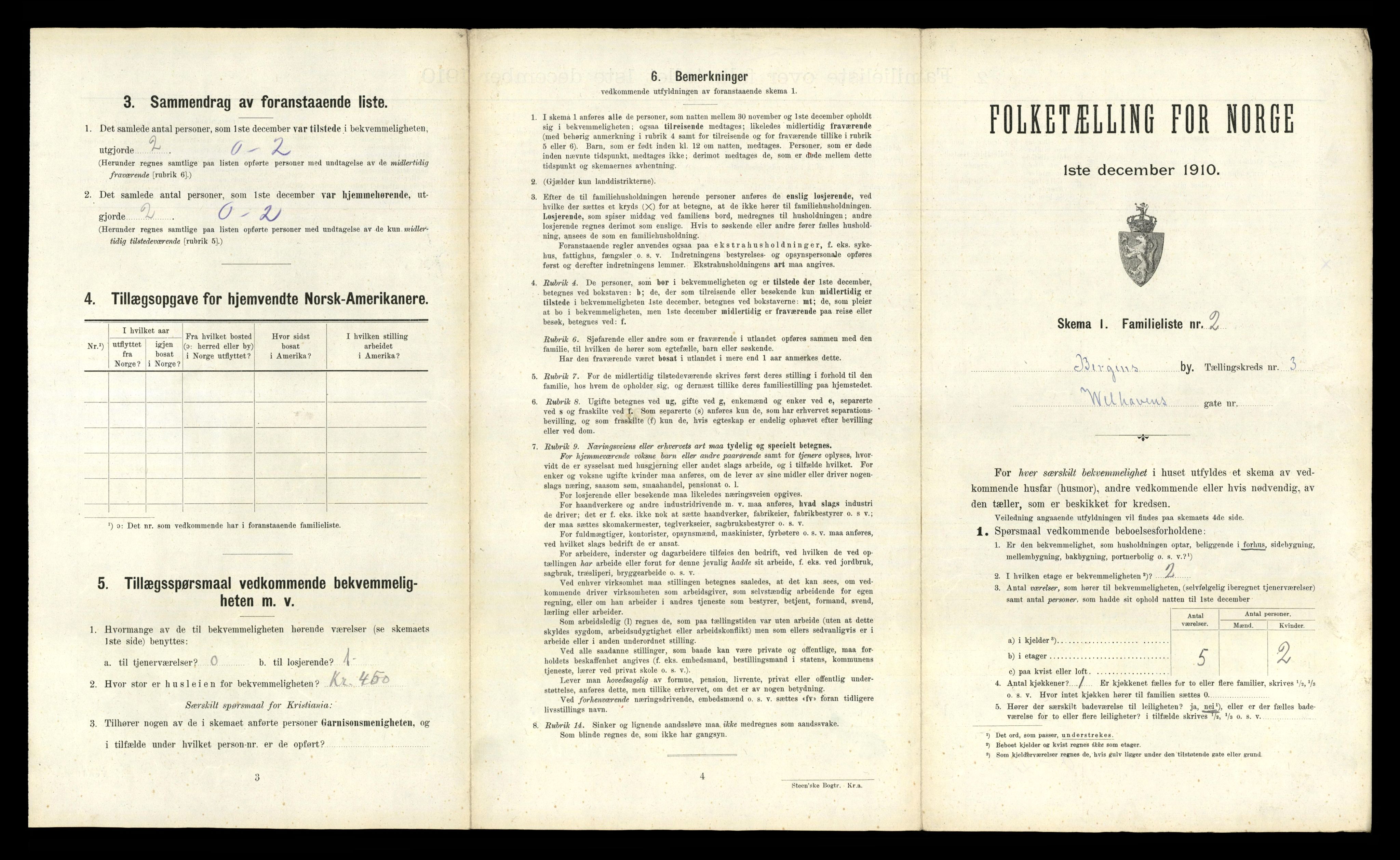 RA, 1910 census for Bergen, 1910, p. 1017