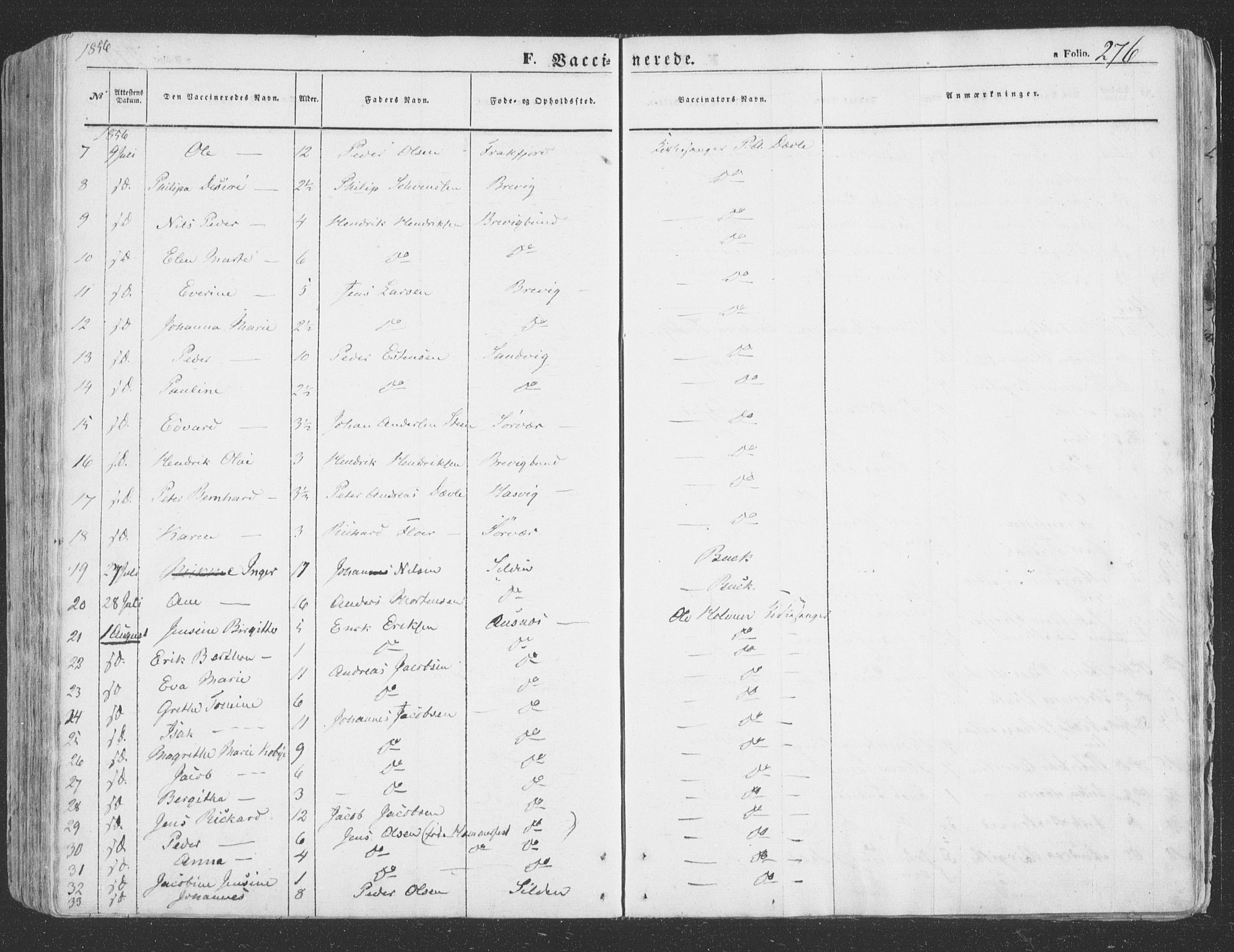 Loppa sokneprestkontor, AV/SATØ-S-1339/H/Ha/L0004kirke: Parish register (official) no. 4, 1849-1868, p. 276