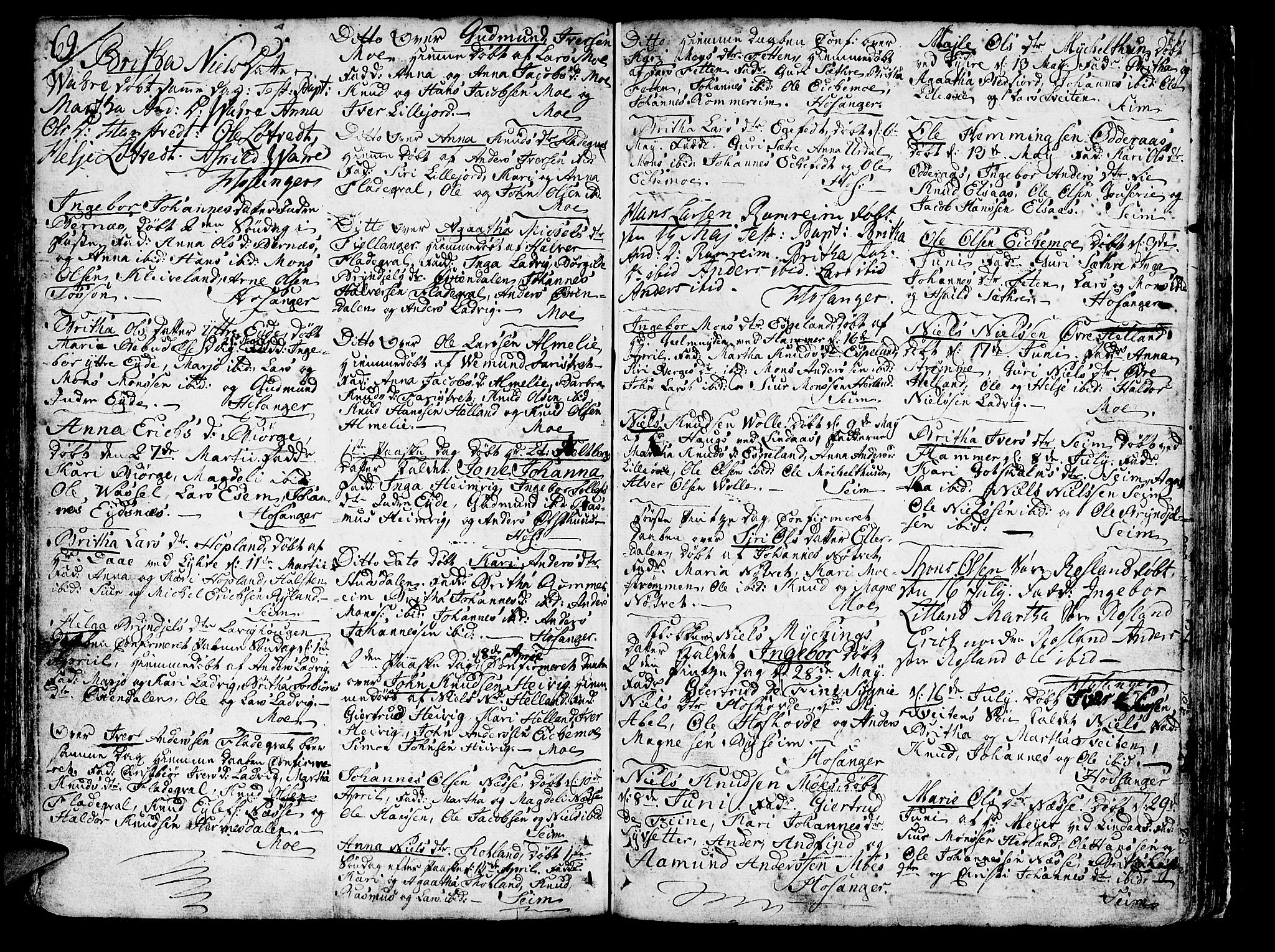 Hosanger sokneprestembete, AV/SAB-A-75801/H/Haa: Parish register (official) no. A 2 /1, 1766-1793, p. 71