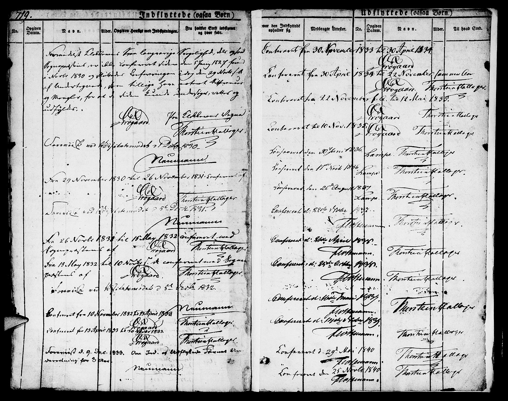 Nykirken Sokneprestembete, SAB/A-77101/H/Hab: Parish register (copy) no. A 5II, 1821-1843, p. 720
