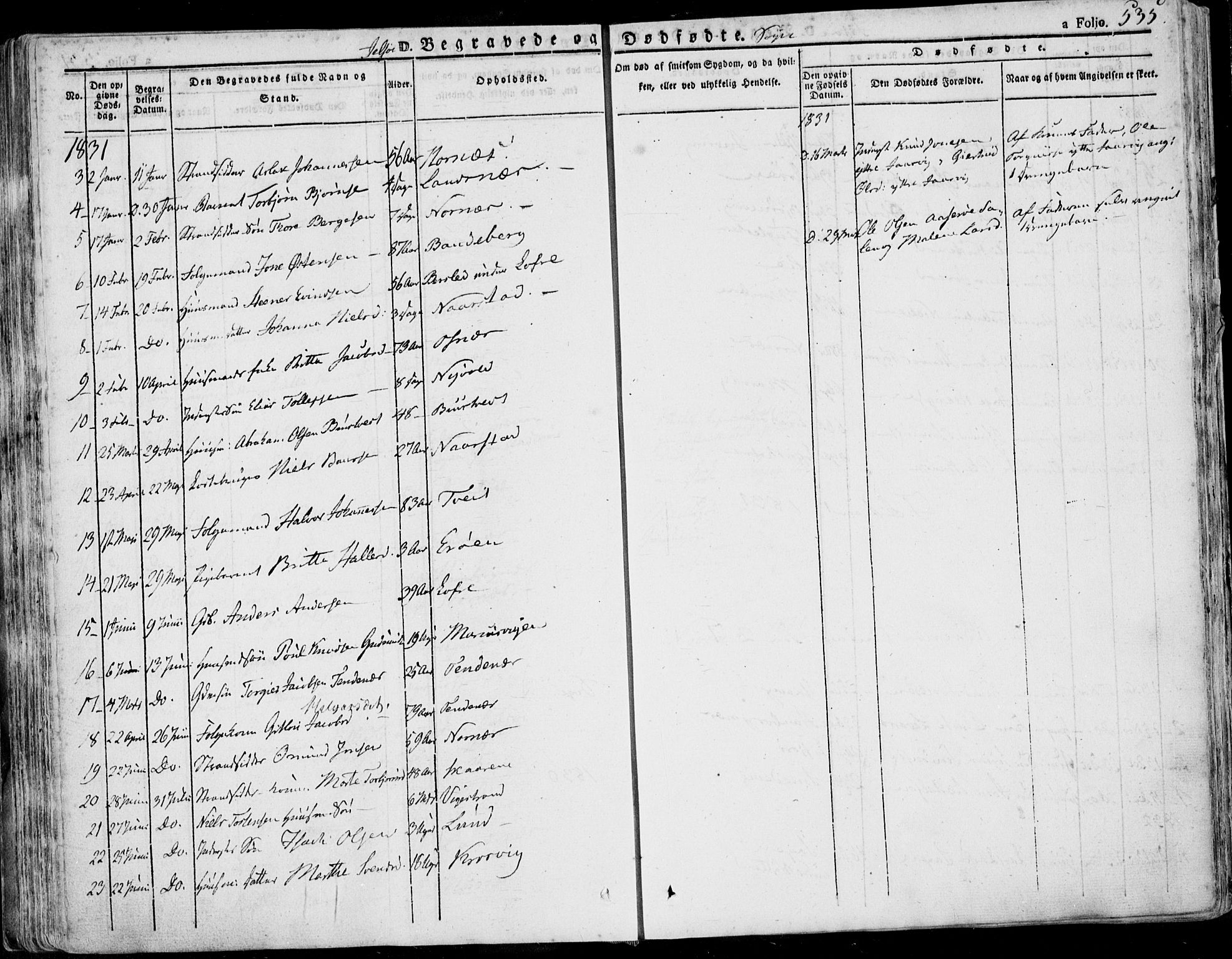 Jelsa sokneprestkontor, SAST/A-101842/01/IV: Parish register (official) no. A 6.2, 1828-1853, p. 535