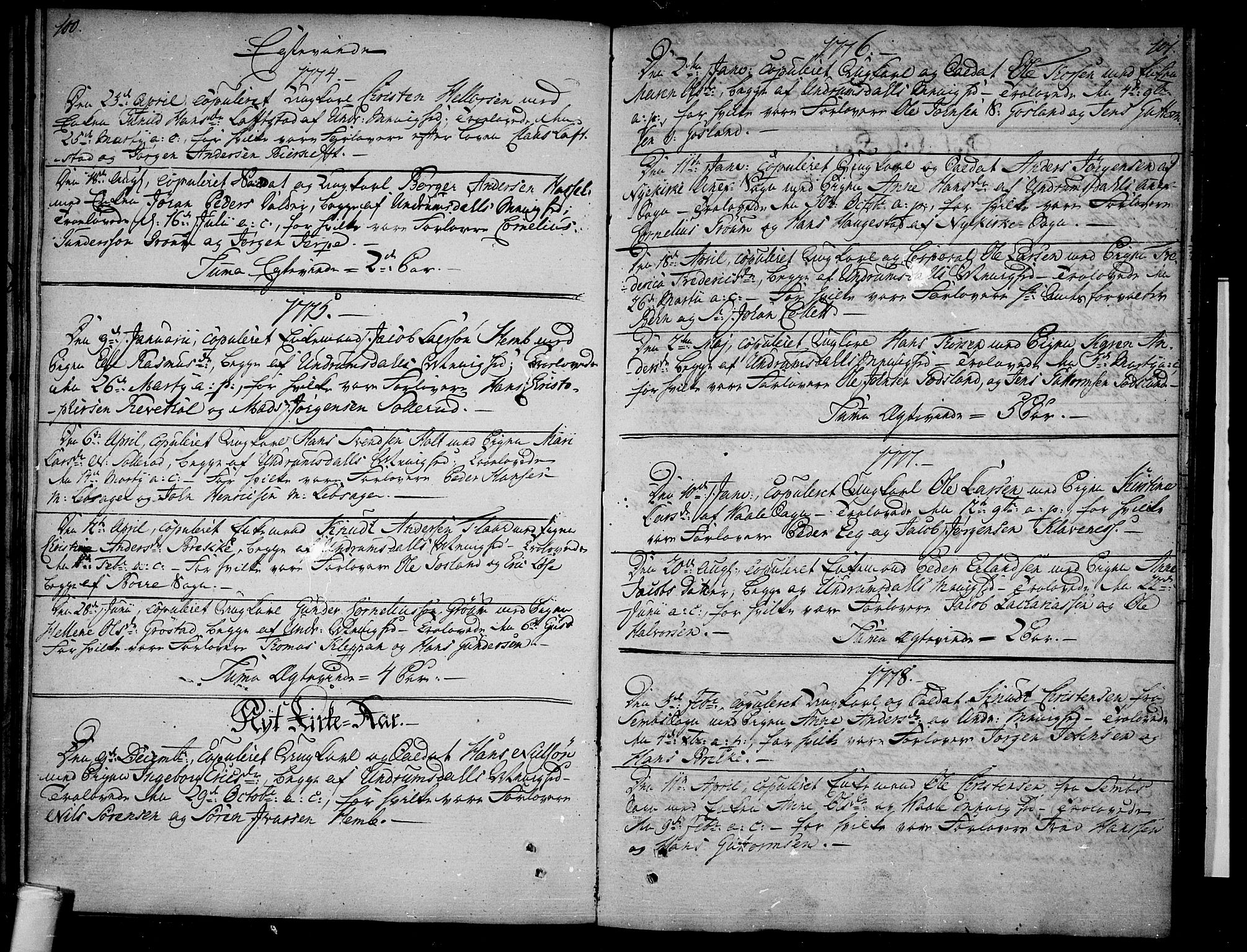 Våle kirkebøker, SAKO/A-334/F/Fb/L0001: Parish register (official) no. II 1, 1774-1814, p. 100-101
