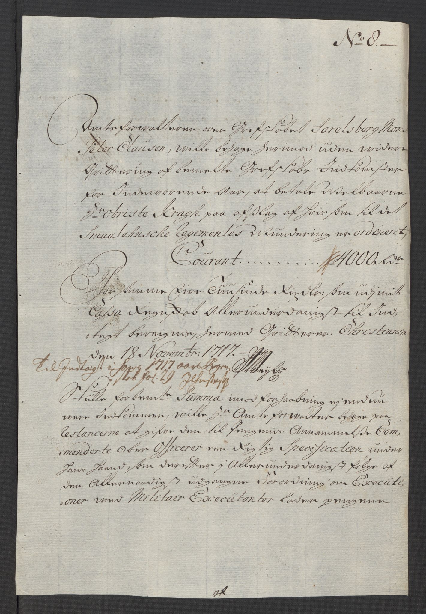 Rentekammeret inntil 1814, Reviderte regnskaper, Fogderegnskap, AV/RA-EA-4092/R32/L1881: Fogderegnskap Jarlsberg grevskap, 1717, p. 250