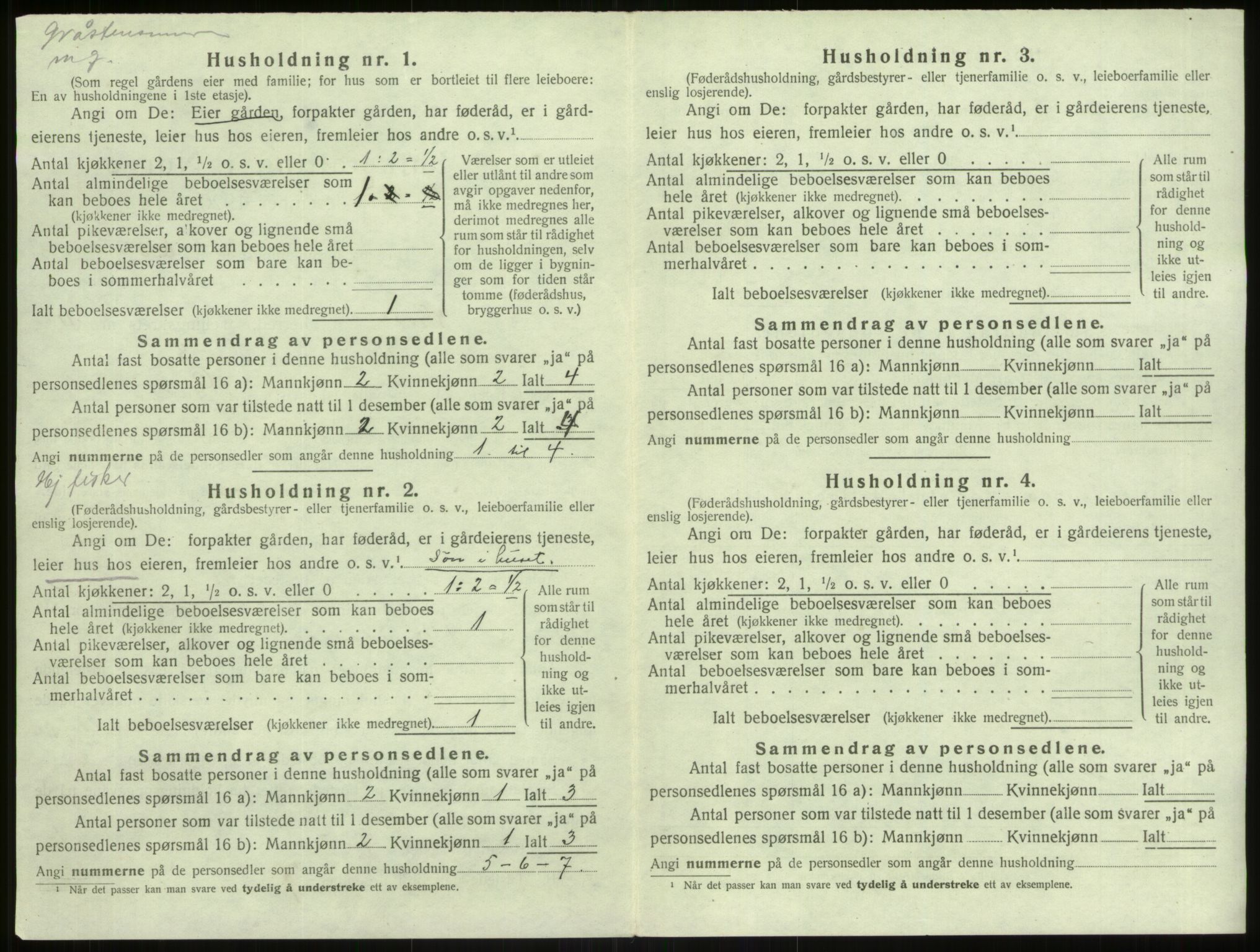 SAB, 1920 census for Herdla, 1920, p. 1087