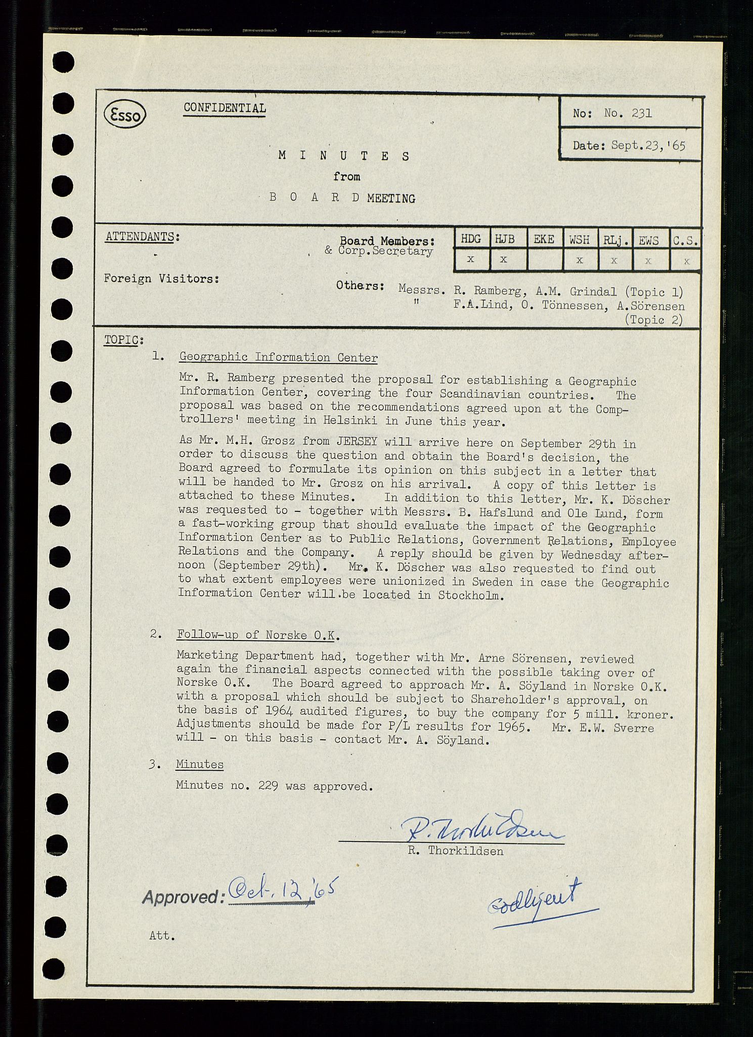 Pa 0982 - Esso Norge A/S, AV/SAST-A-100448/A/Aa/L0002/0001: Den administrerende direksjon Board minutes (styrereferater) / Den administrerende direksjon Board minutes (styrereferater), 1965, p. 46