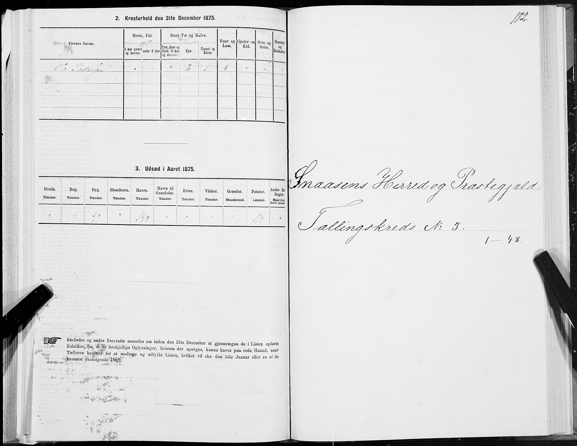 SAT, 1875 census for 1736P Snåsa, 1875, p. 1182