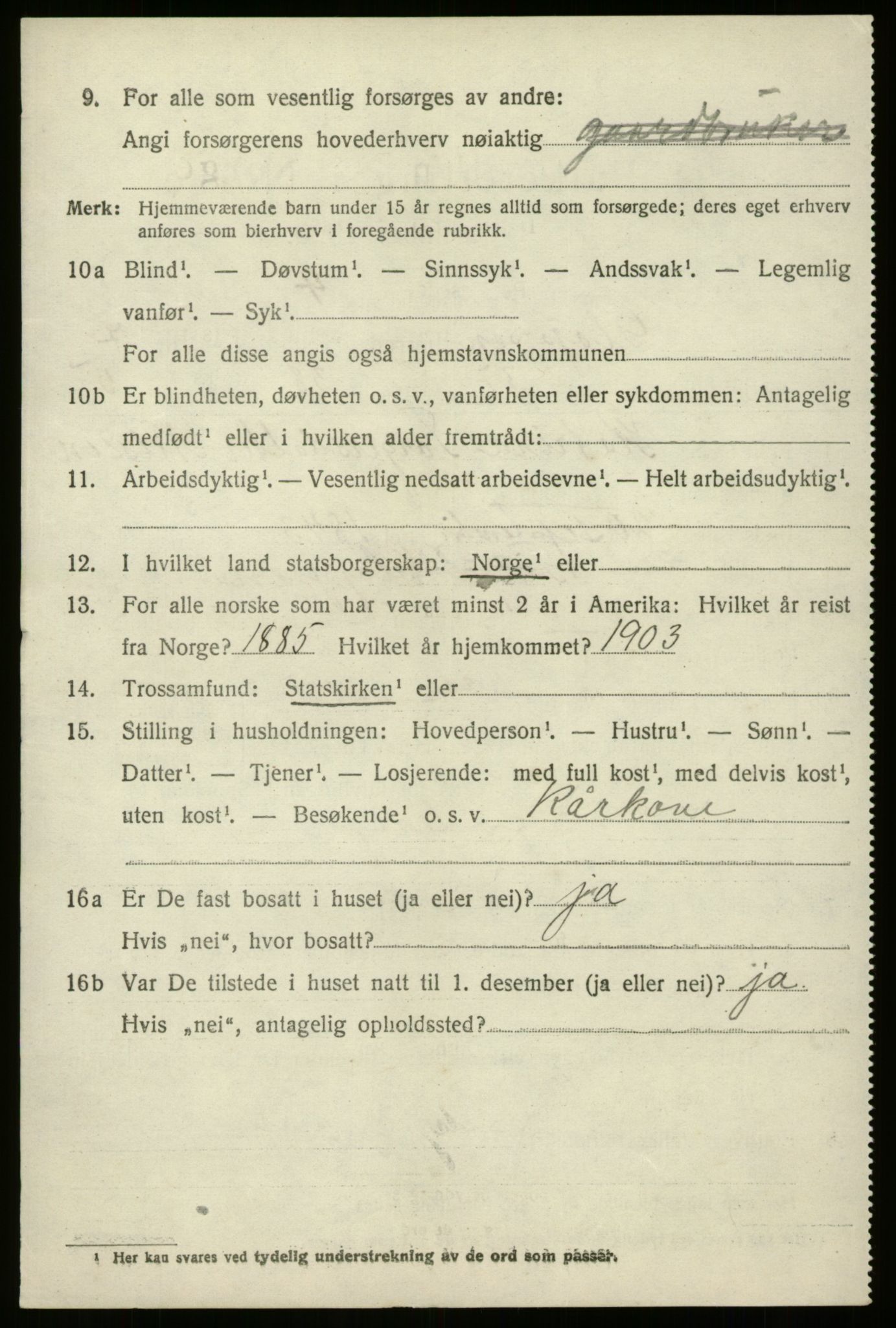 SAB, 1920 census for Gloppen, 1920, p. 4549