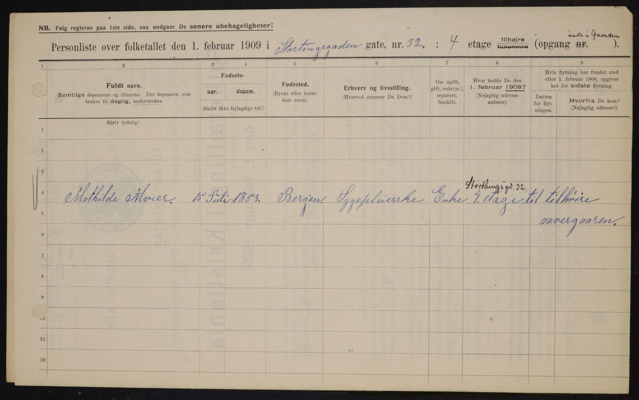 OBA, Municipal Census 1909 for Kristiania, 1909, p. 93679