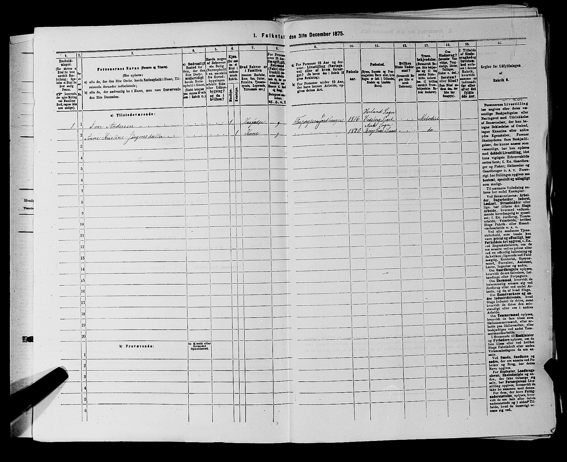 RA, 1875 census for 0113P Borge, 1875, p. 964