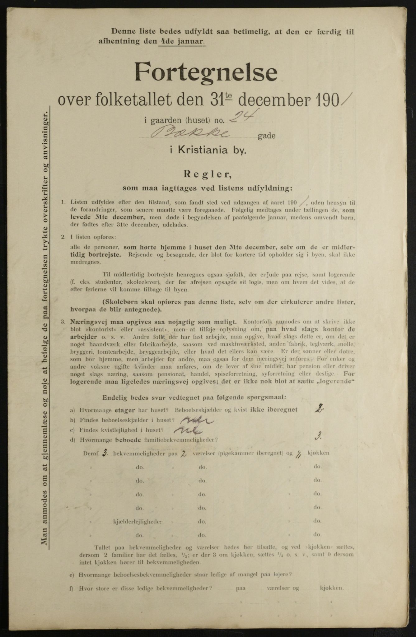 OBA, Municipal Census 1901 for Kristiania, 1901, p. 666