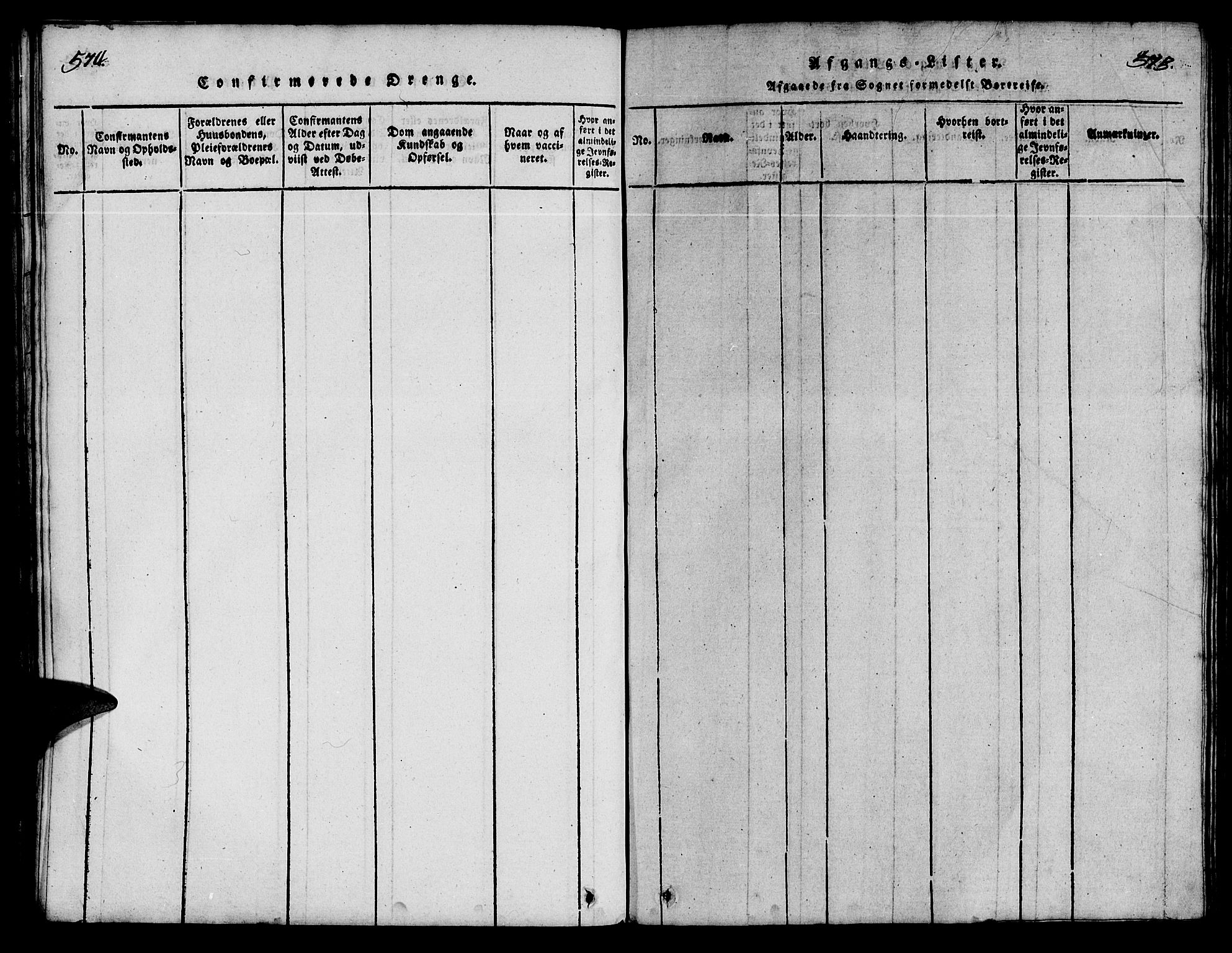 Ministerialprotokoller, klokkerbøker og fødselsregistre - Møre og Romsdal, SAT/A-1454/551/L0629: Parish register (copy) no. 551C01, 1818-1839, p. 574-575