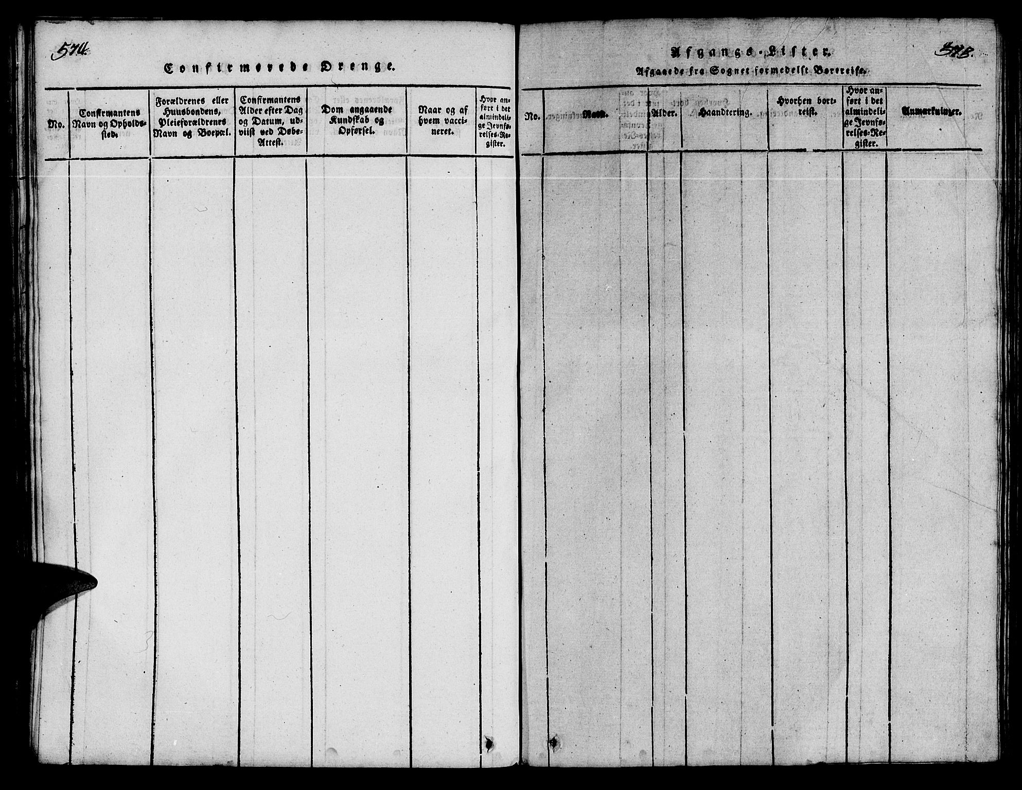 Ministerialprotokoller, klokkerbøker og fødselsregistre - Møre og Romsdal, AV/SAT-A-1454/551/L0629: Parish register (copy) no. 551C01, 1818-1839, p. 574-575