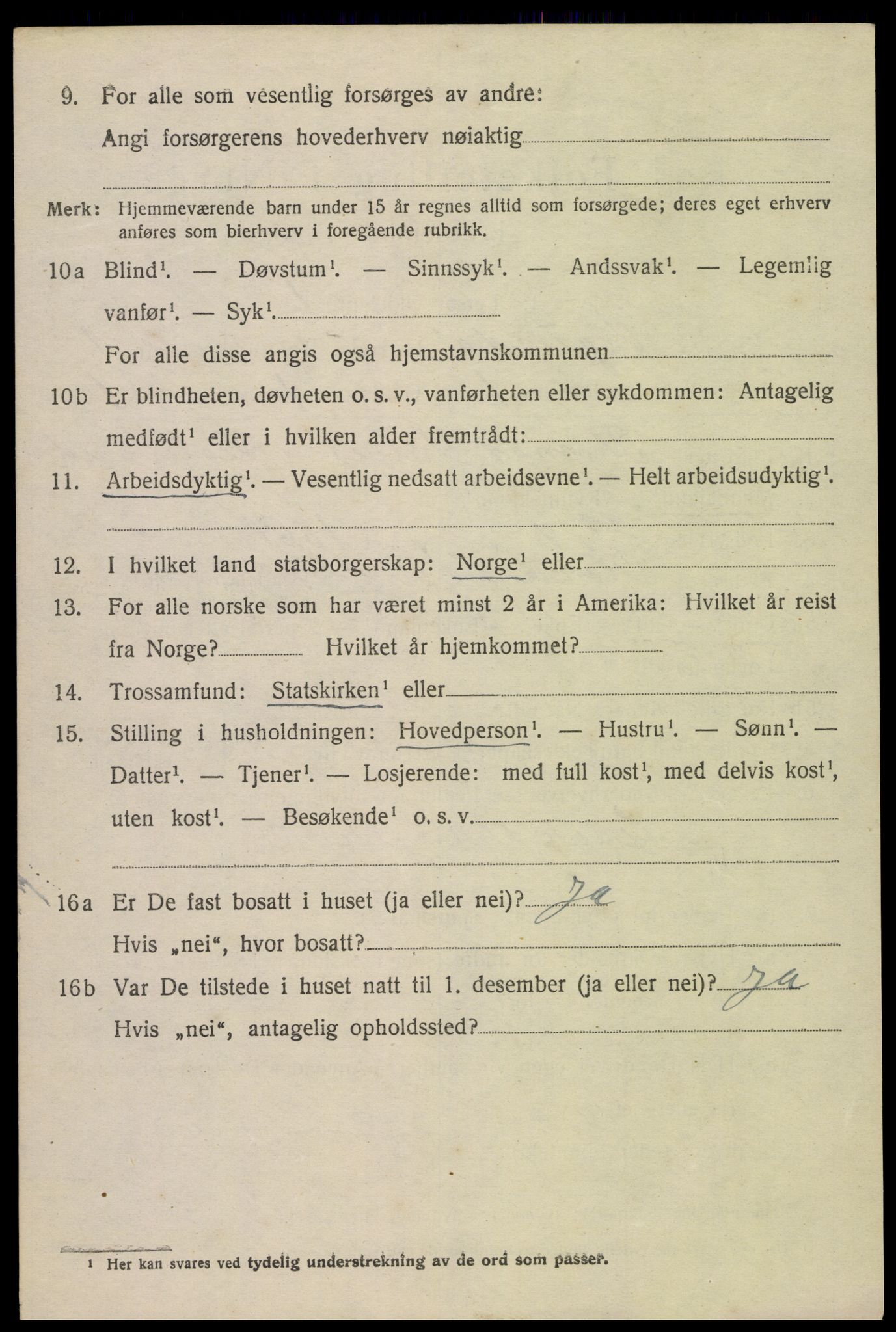 SAK, 1920 census for Vegusdal, 1920, p. 368