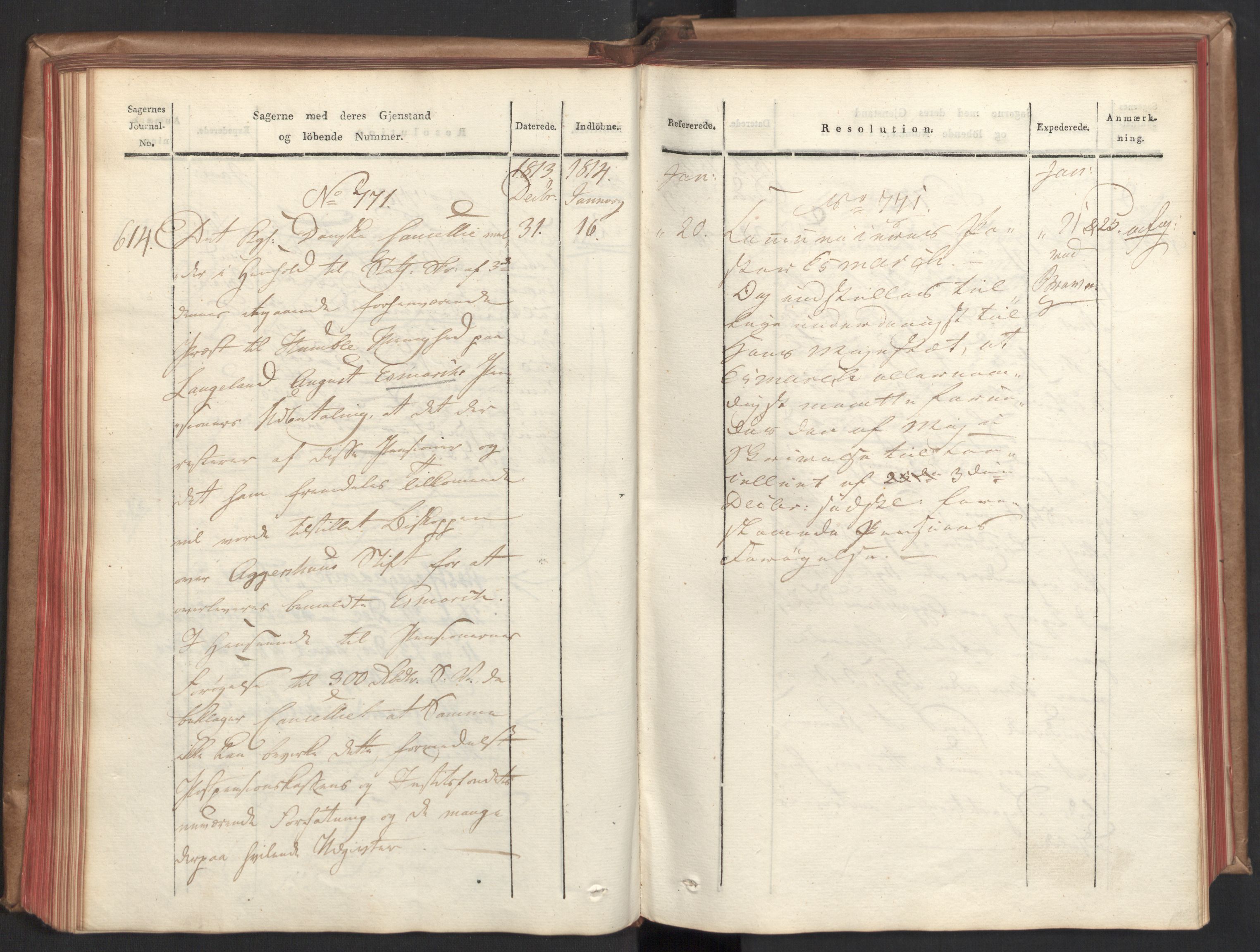 Stattholderembetet 1810-1814, 2. kontor (Kontor B), AV/RA-EA-5432/Aa/L0003: Kollegial referatprotokoll,  j.nr. 512-627,  l.nr. 640-786, 1813-1814, p. 89