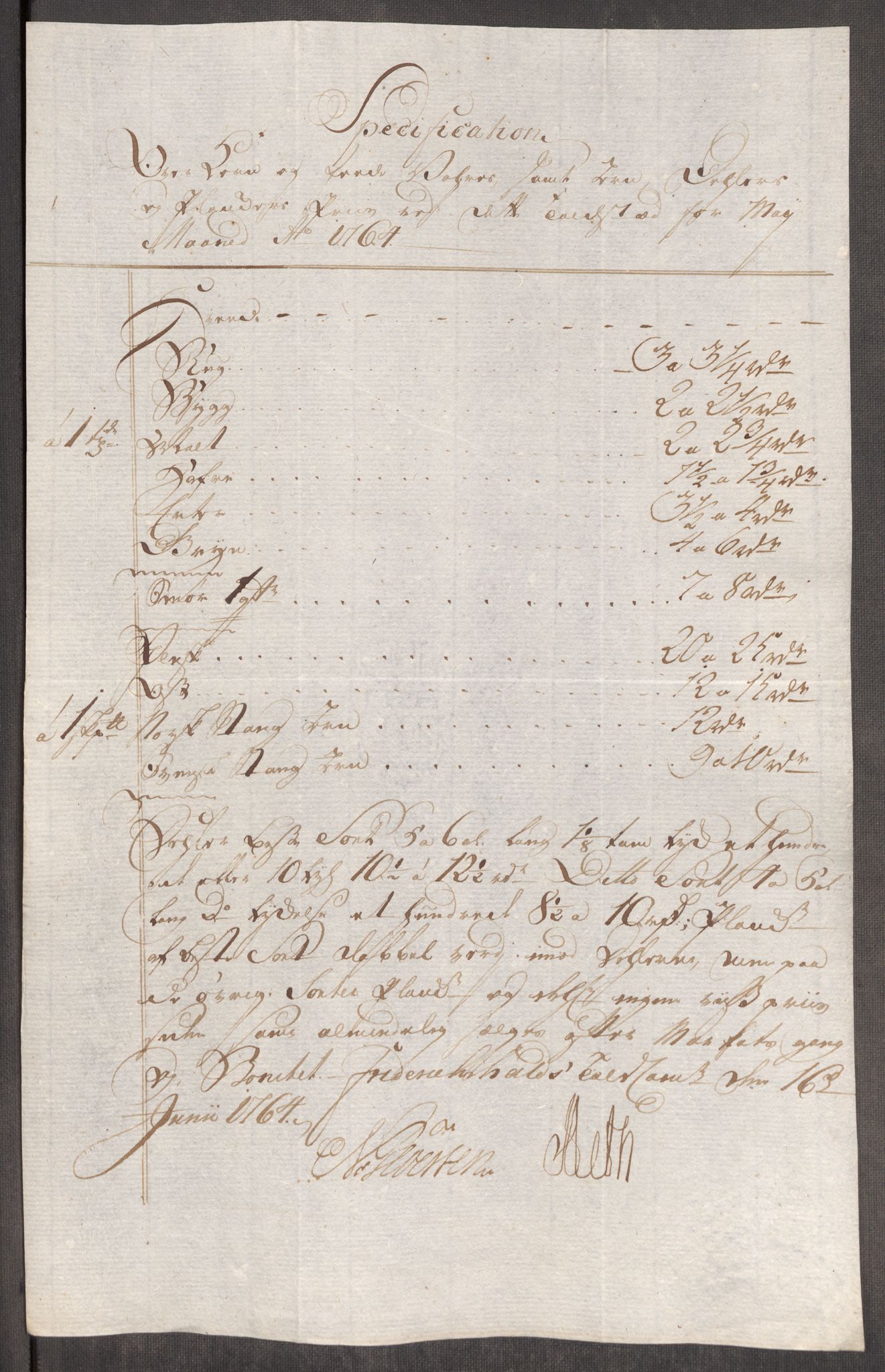 Rentekammeret inntil 1814, Realistisk ordnet avdeling, AV/RA-EA-4070/Oe/L0008: [Ø1]: Priskuranter, 1764-1768, p. 16