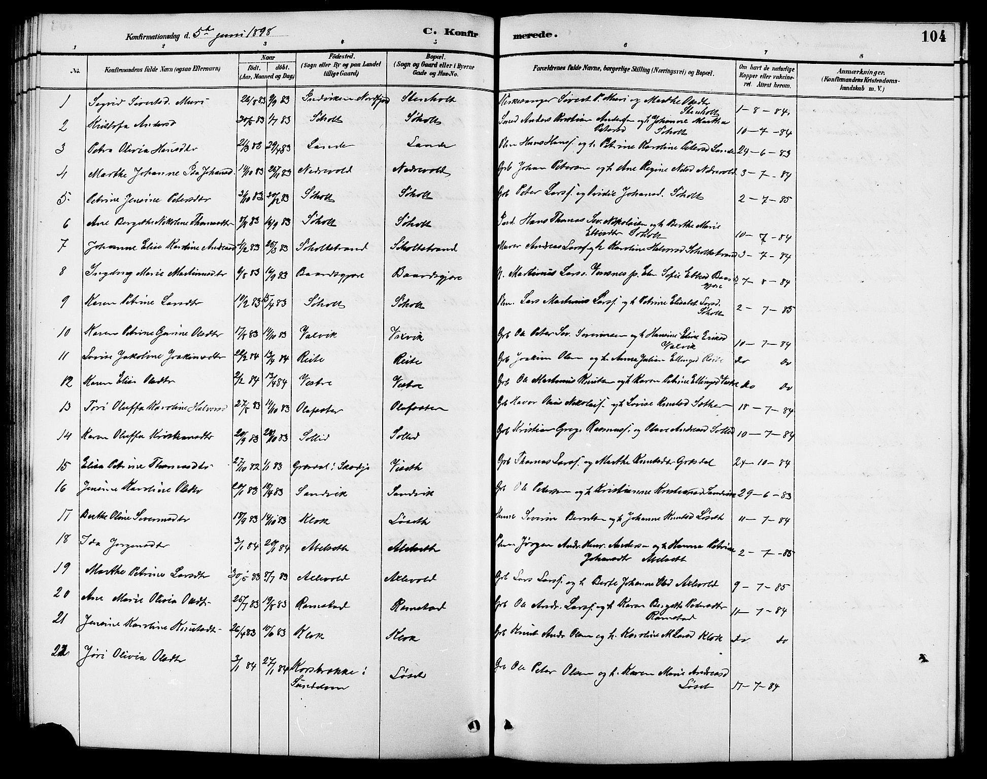 Ministerialprotokoller, klokkerbøker og fødselsregistre - Møre og Romsdal, AV/SAT-A-1454/522/L0327: Parish register (copy) no. 522C06, 1890-1915, p. 104