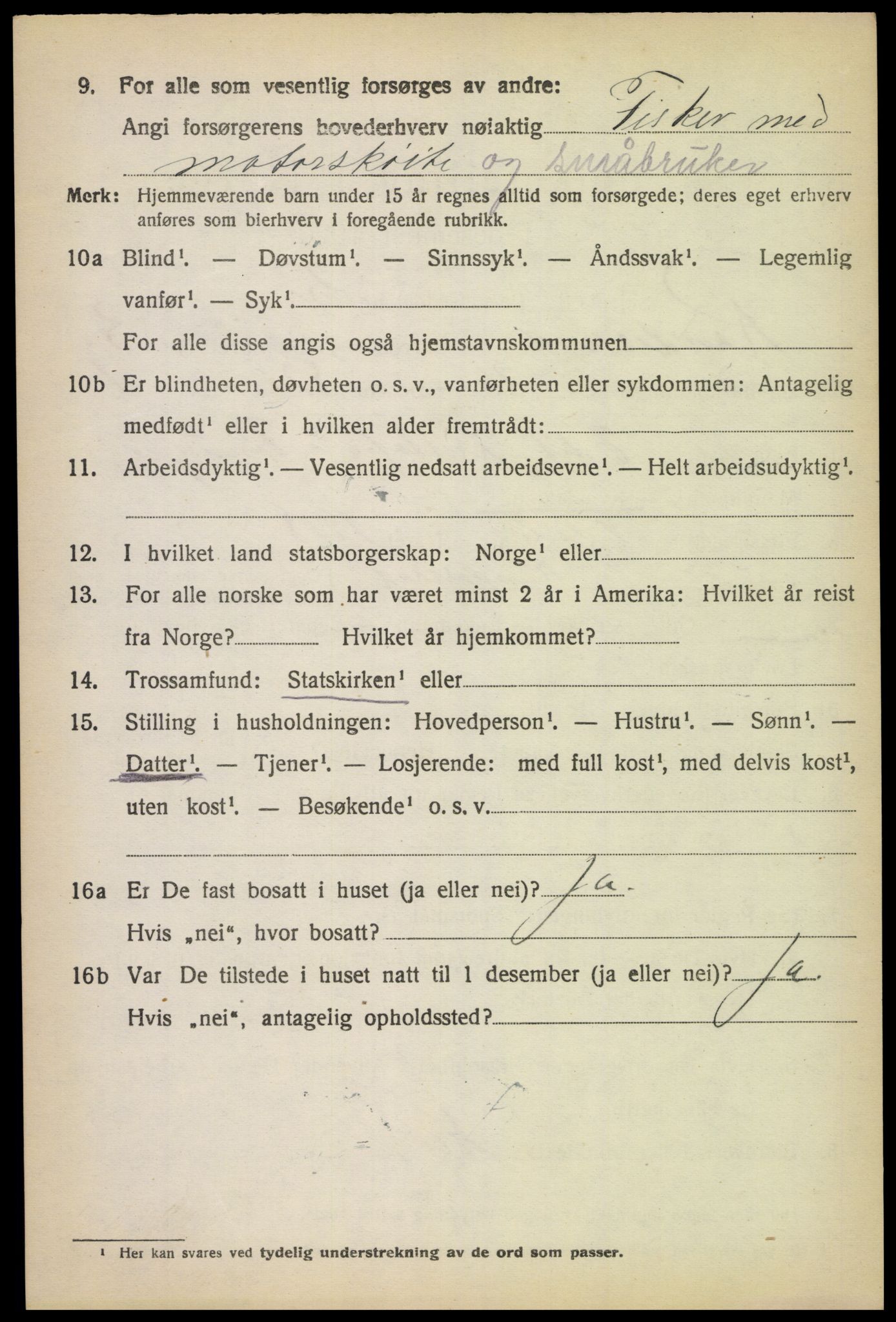 SAK, 1920 census for Randesund, 1920, p. 1749
