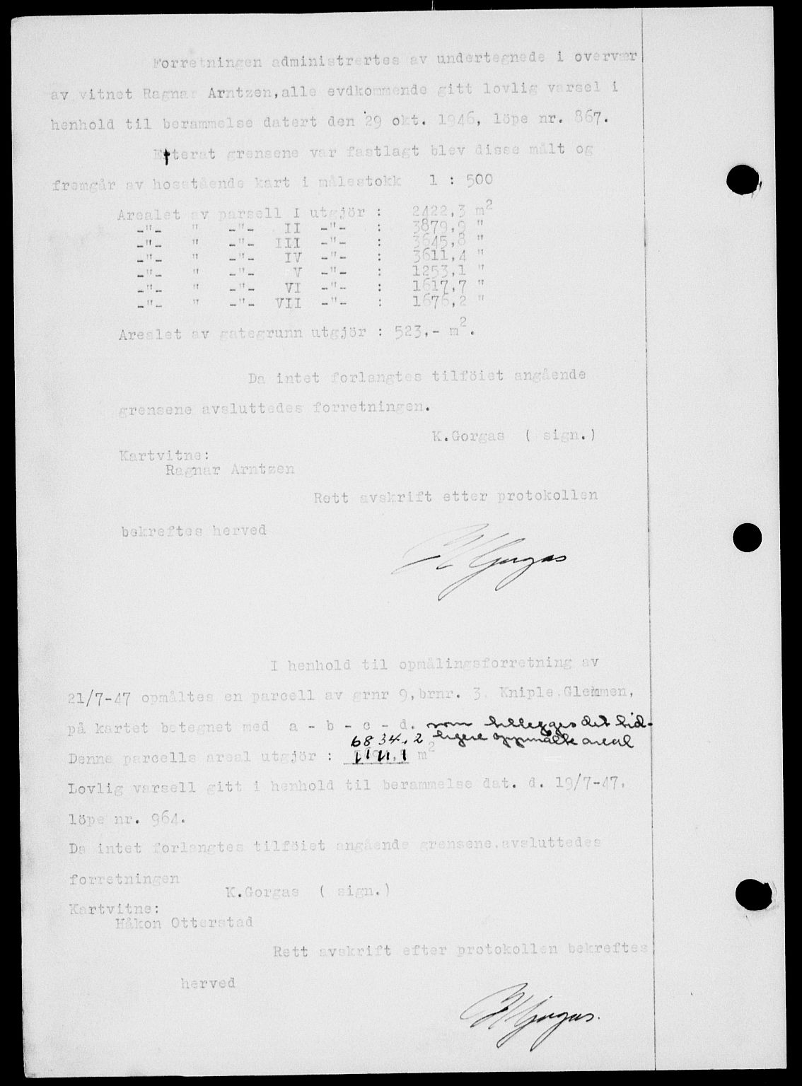 Onsøy sorenskriveri, SAO/A-10474/G/Ga/Gab/L0021: Mortgage book no. II A-21, 1947-1947, Diary no: : 2971/1947