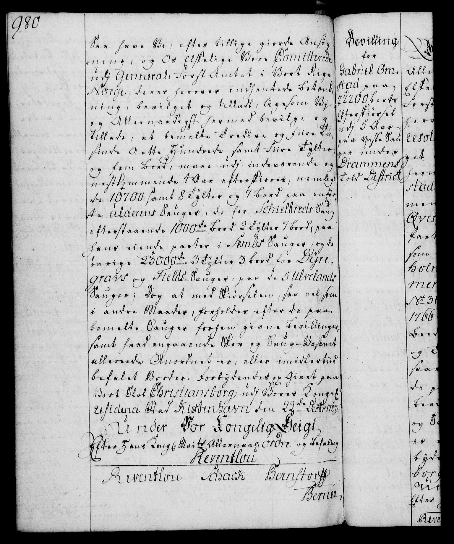 Rentekammeret, Kammerkanselliet, AV/RA-EA-3111/G/Gg/Gga/L0007: Norsk ekspedisjonsprotokoll med register (merket RK 53.7), 1759-1768, p. 980