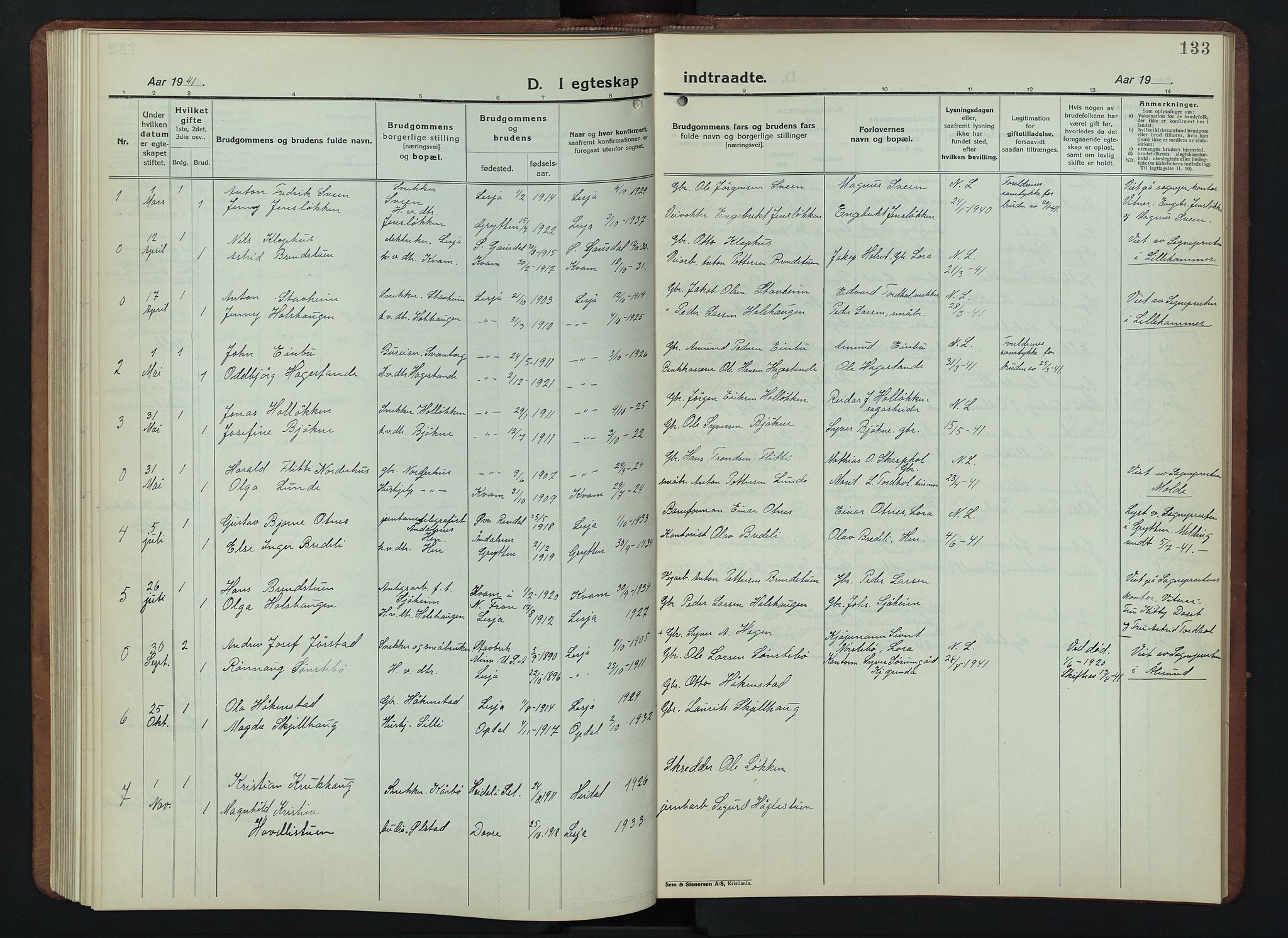 Lesja prestekontor, AV/SAH-PREST-068/H/Ha/Hab/L0009: Parish register (copy) no. 9, 1924-1947, p. 133